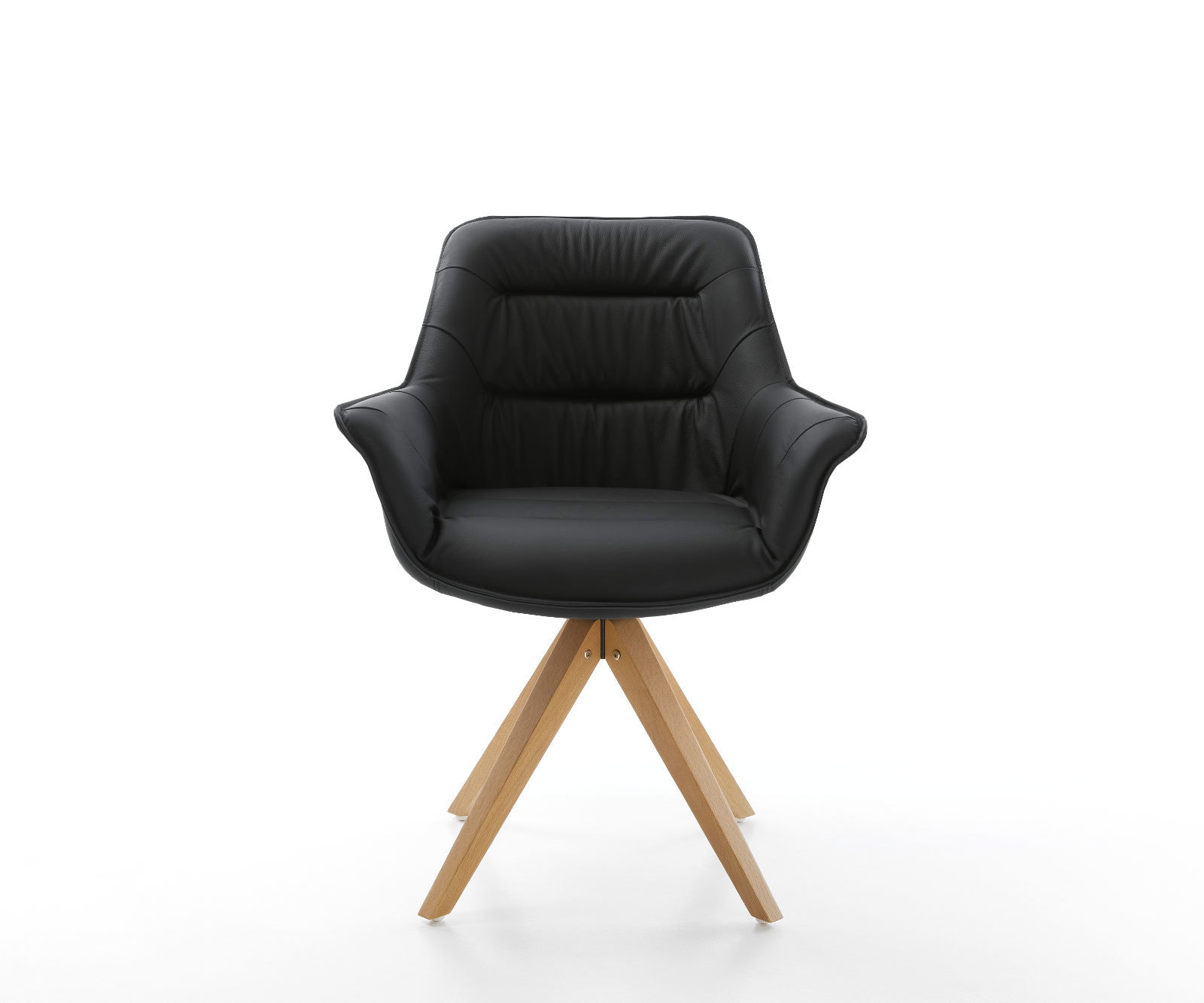 Eetkamerstoel Kaira-Flex echt leer zwart houten frame hoekig natuur 1 Eetkamerstoel Kaira-Flex echt leer zwart houten frame hoekig natuur 1