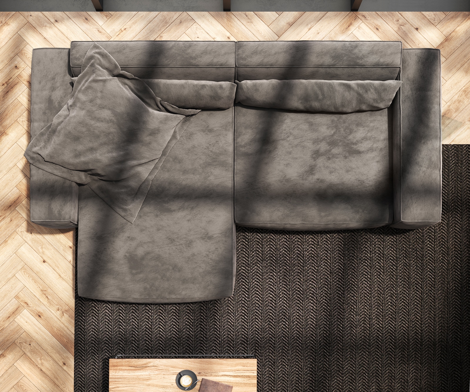 Hoekbank Sirpio XL 270x170 cm microvezel kaki bruin recamiere variabele 8