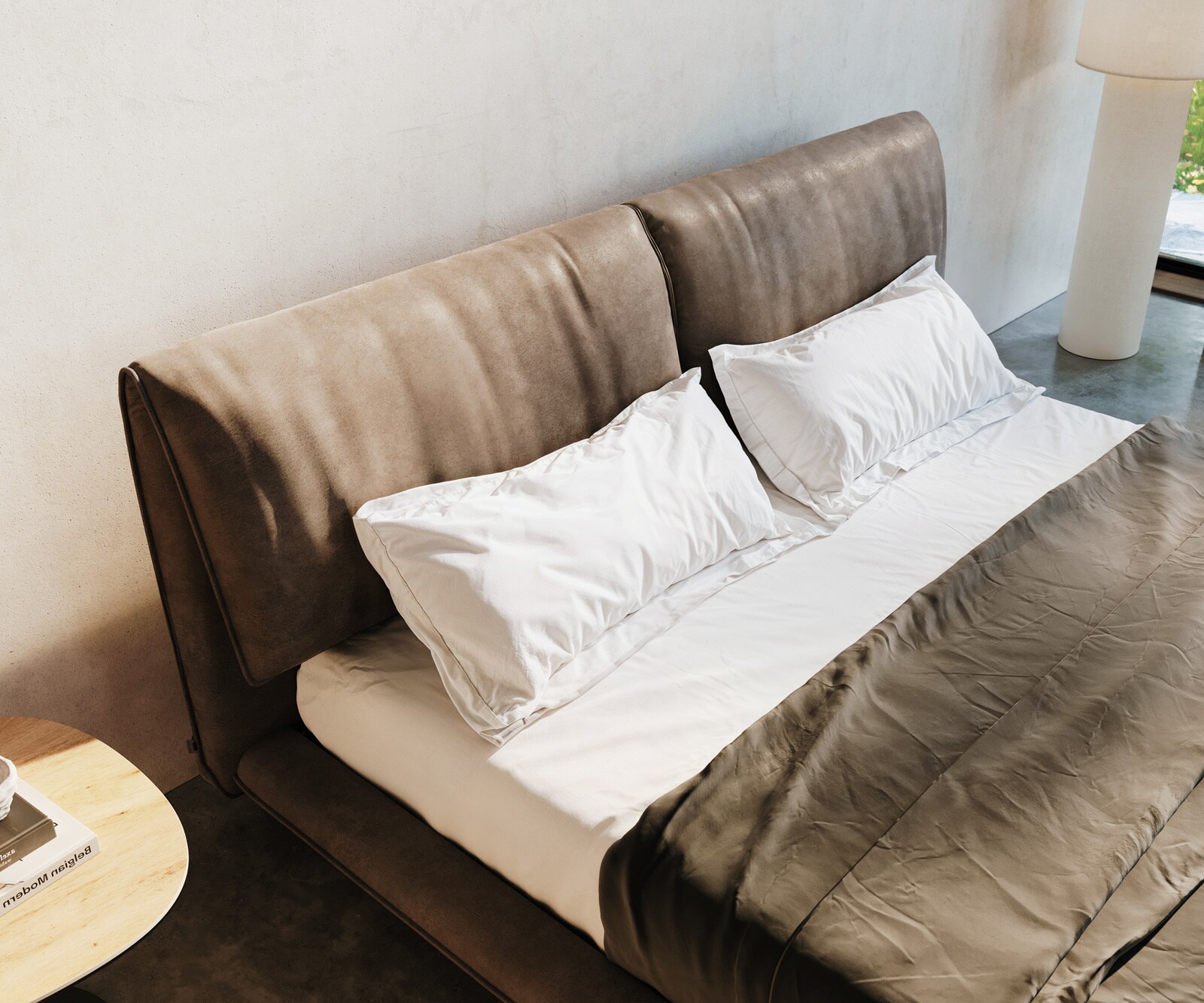 Bedframe Cusino 180x200 cm microvezel taupe vintage 4