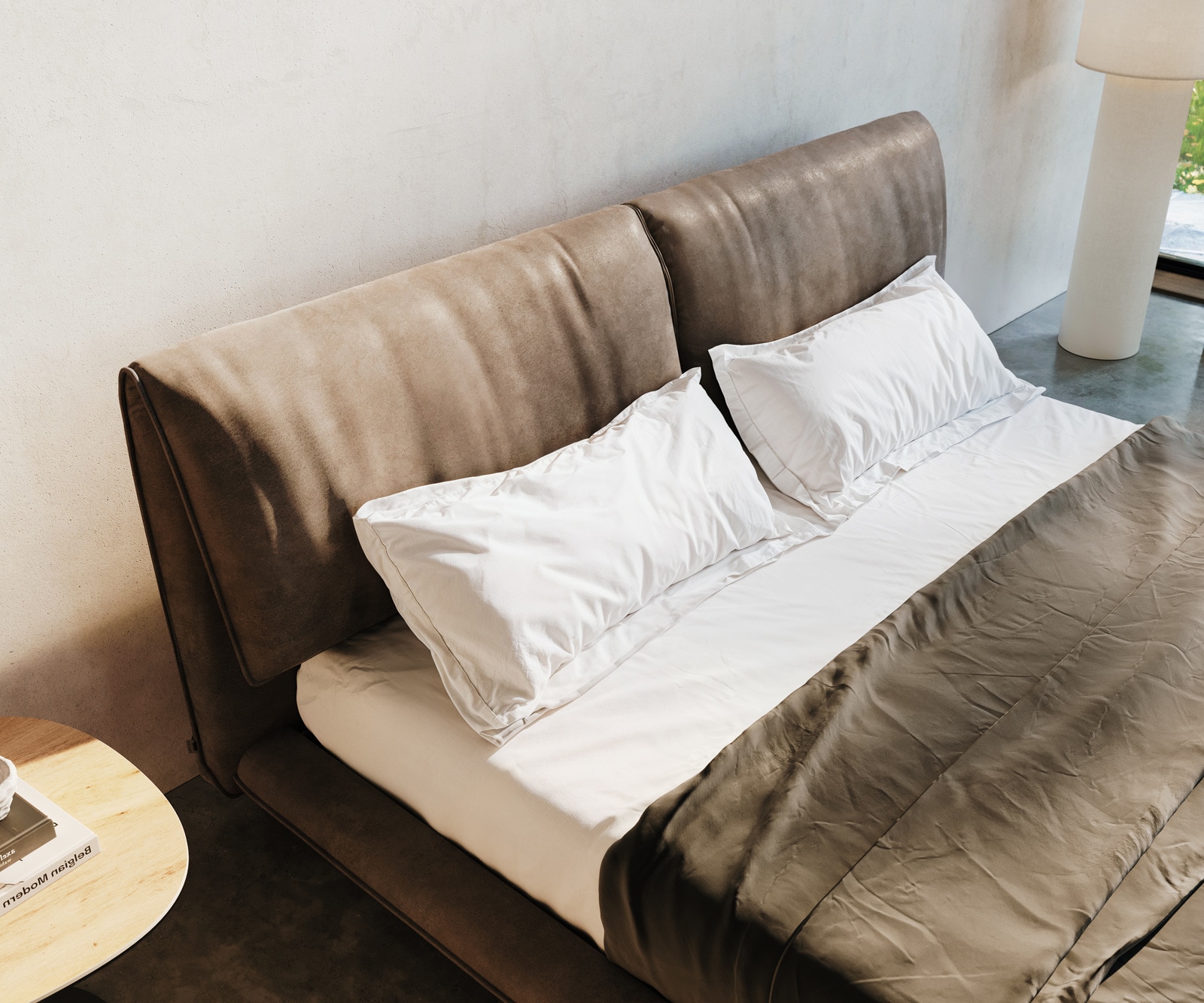 Bedframe Cusino 180x200 cm microvezel taupe vintage 4 Bedframe Cusino 180x200 cm microvezel taupe vintage 4