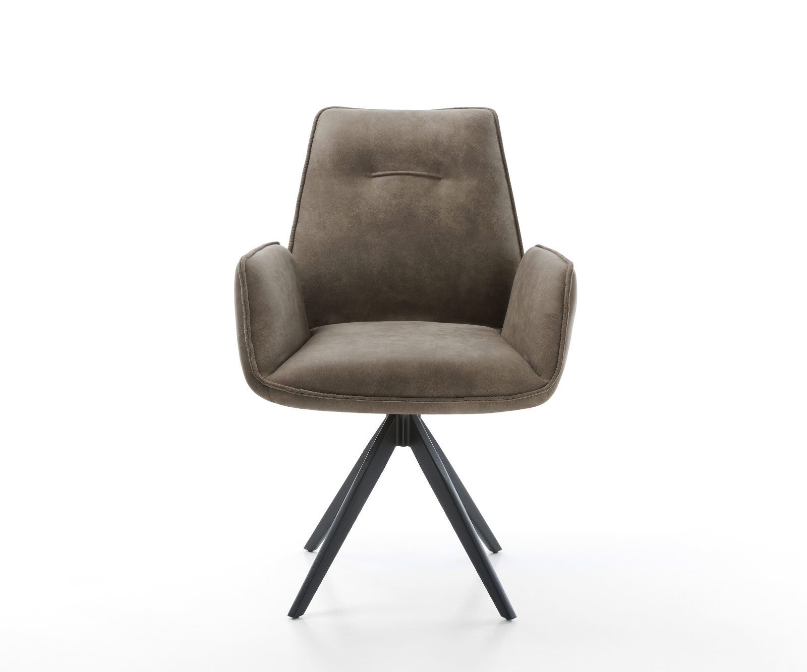 Eetkamerstoel Zoa-Flex microvelours taupe vintage kruisframe hoekig zwart pocketveer kern 2