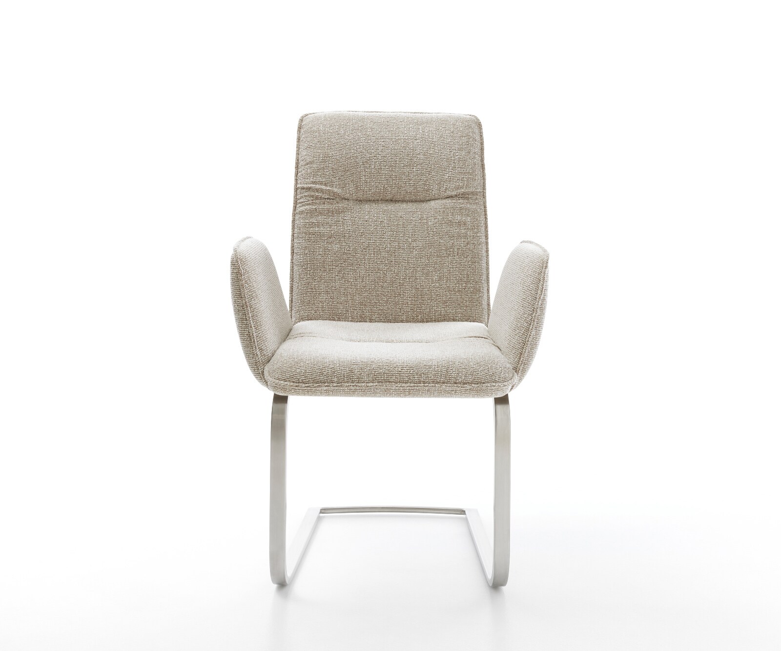 Sledemodel Vinja-Flex geweven stof beige sledemodel vlak roestvrij staal 2