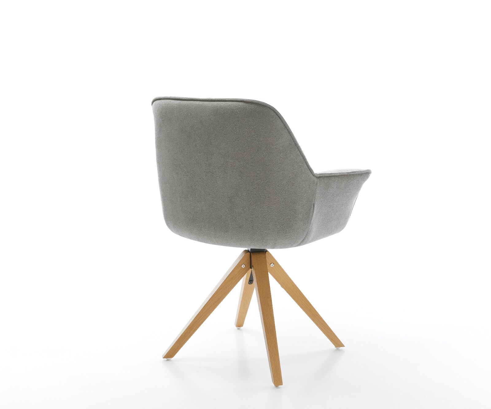 Draaistoel Keila-Flex met armleuning zachte stof met structuur grijs houten frame hoekig natuur 180° draaibaar 5