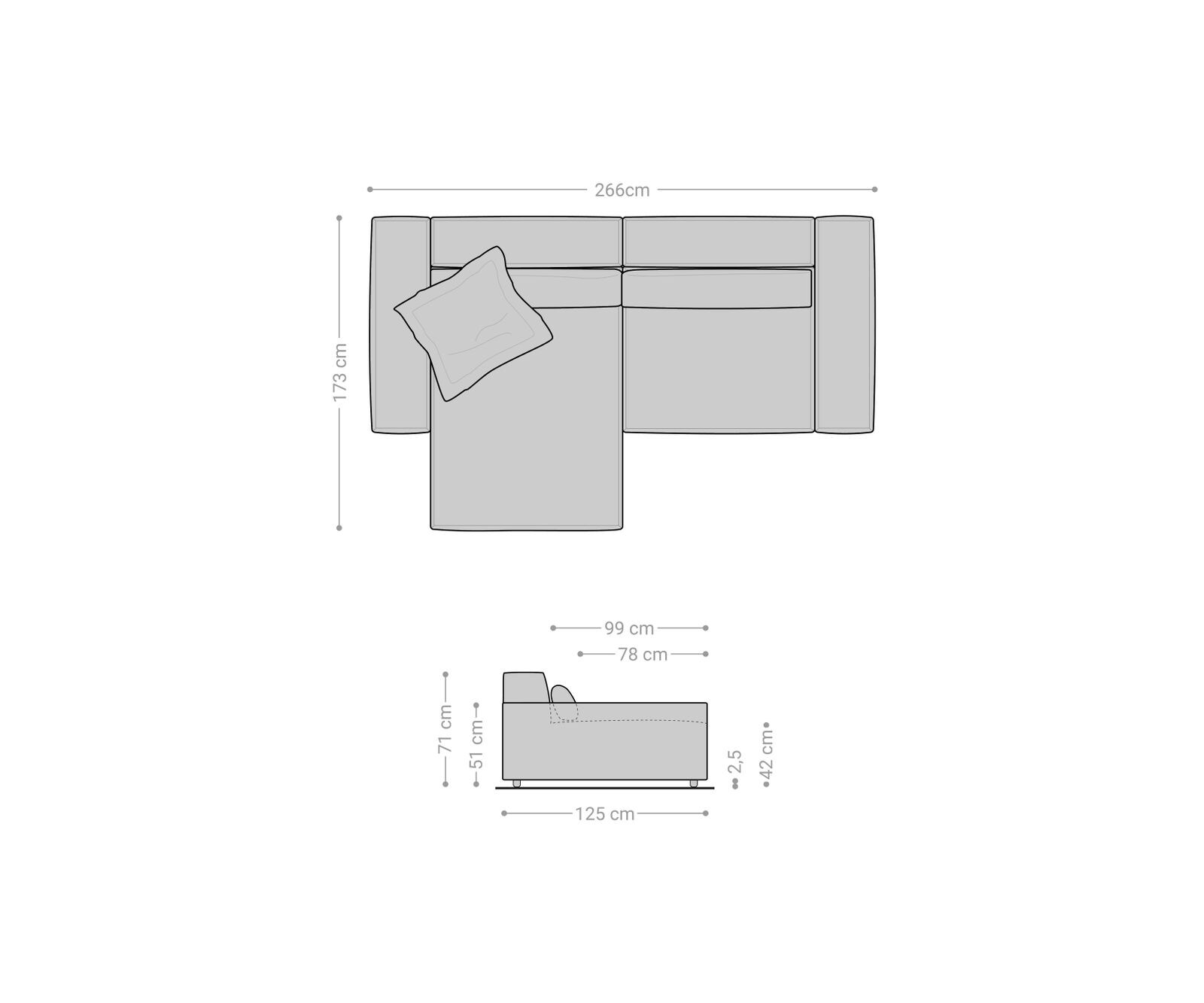 Hoekbank Sirpio XL 270x170 cm microvezel taupe recamiere variabele 6 Hoekbank Sirpio XL 270x170 cm microvezel taupe recamiere variabele 6