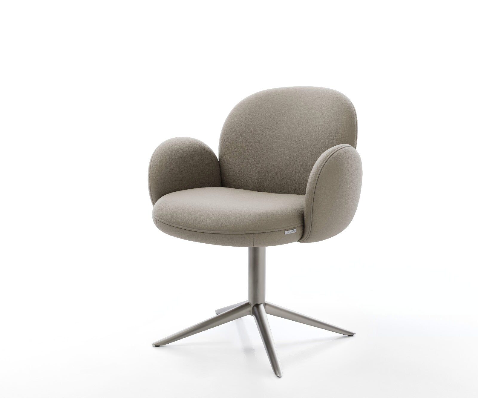 Draaistoel Nube-Flex met armleuning echt leer mud kruispoot grafiet 360° draaibaar rocker-functie pocketveer kern