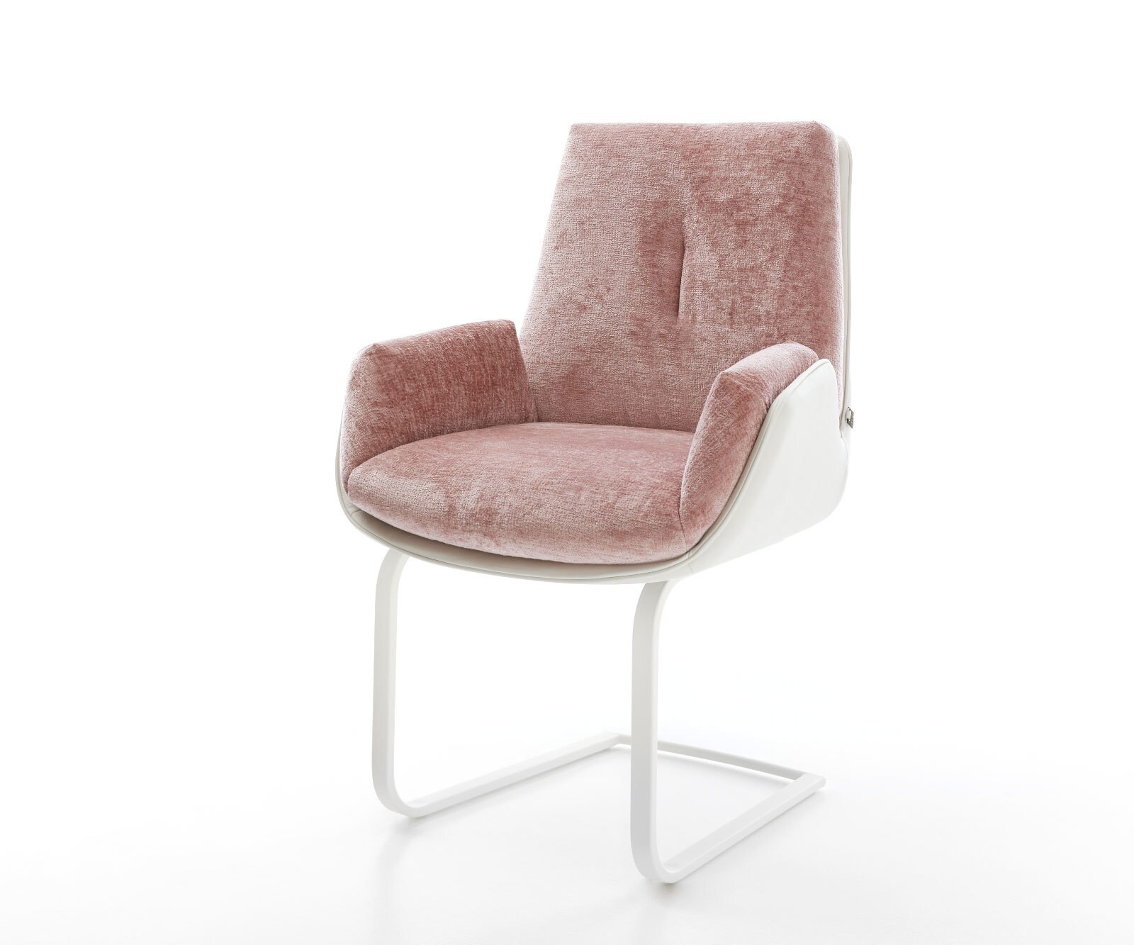 Sledemodel Clea-Flex materiaalmix echt leer wit-rosé sledemodel vlak wit