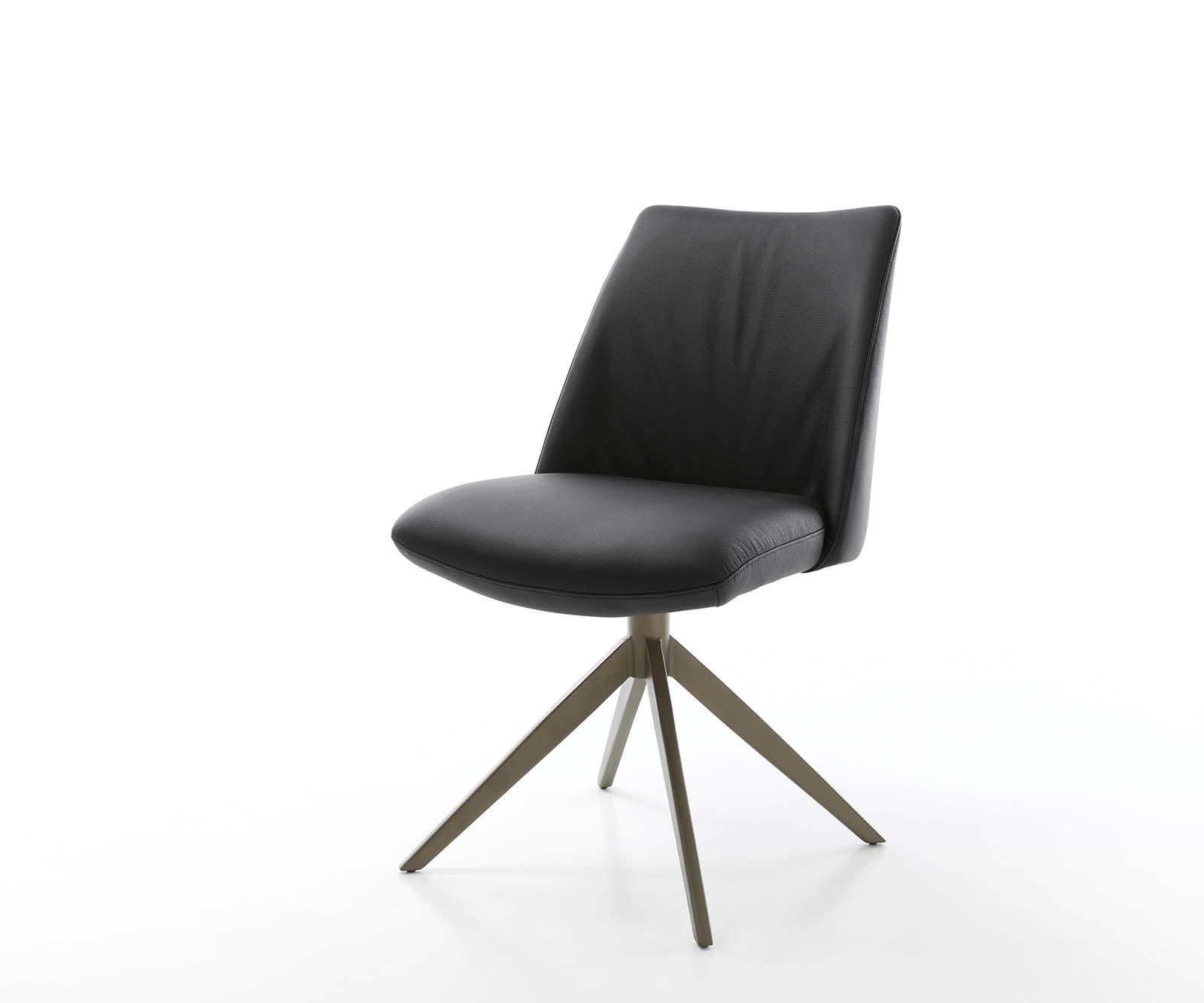 Draaistoel Elso-Flex echt leer zwart kruisframe breed afwerking met titanium 360° draaibaar pocketveer kern Draaistoel Elso-Flex echt leer zwart kruisframe breed afwerking met titanium 360° draaibaar pocketveer kern