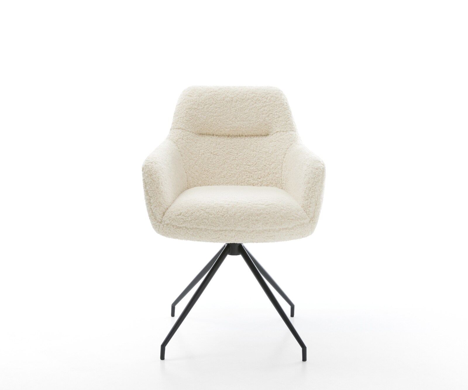 Eetkamerstoel Pejo-Flex teddy beige kruisframe conisch zwart pocketveer kern 2