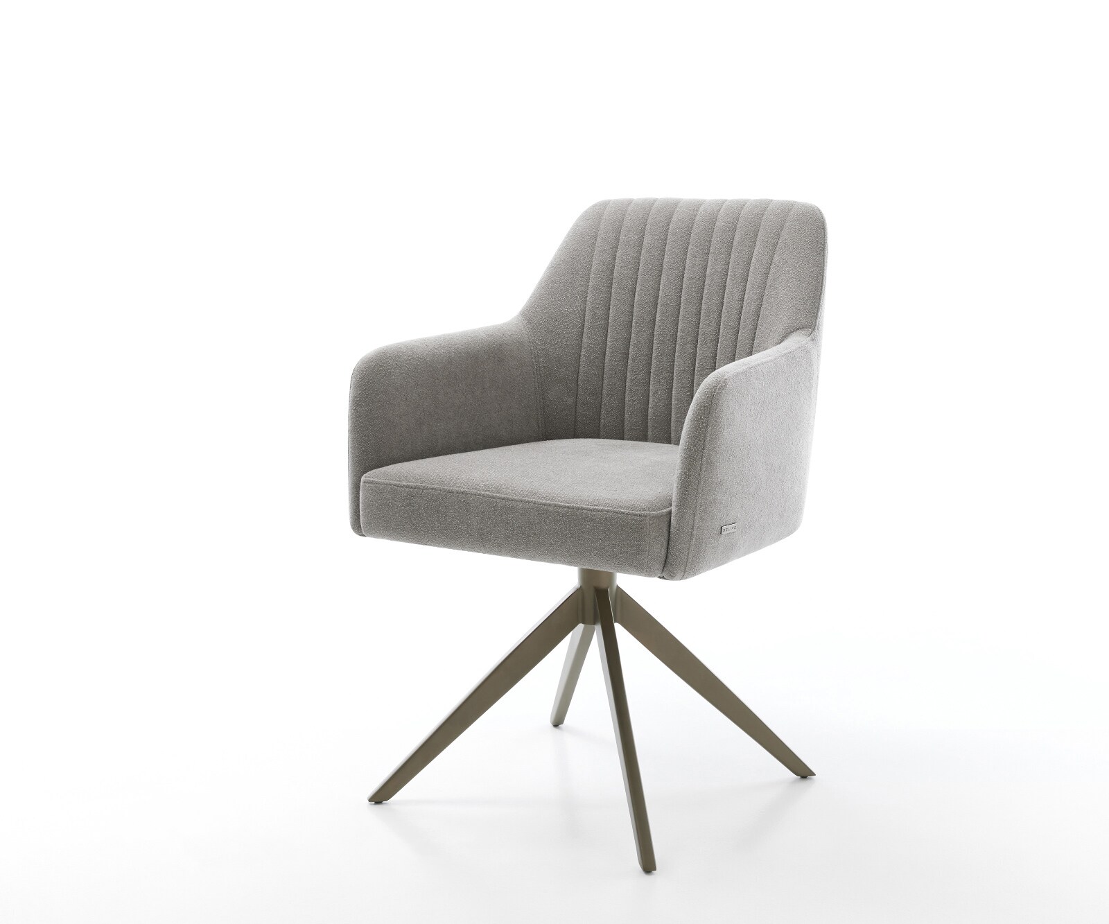 Draaistoel Greg-Flex zachte stof met structuur grijs kruisframe breed afwerking met titanium 360° draaibaar rocker-functie pocketveer kern 1