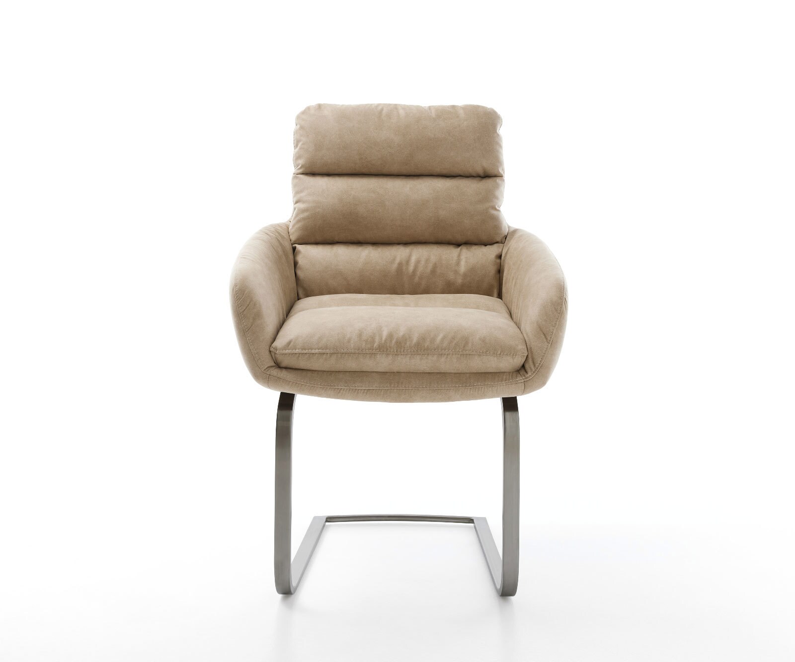 Sledemodel Abelia-Flex met armleuning microvelours beige vintage sledemodel vlak grafiet 2