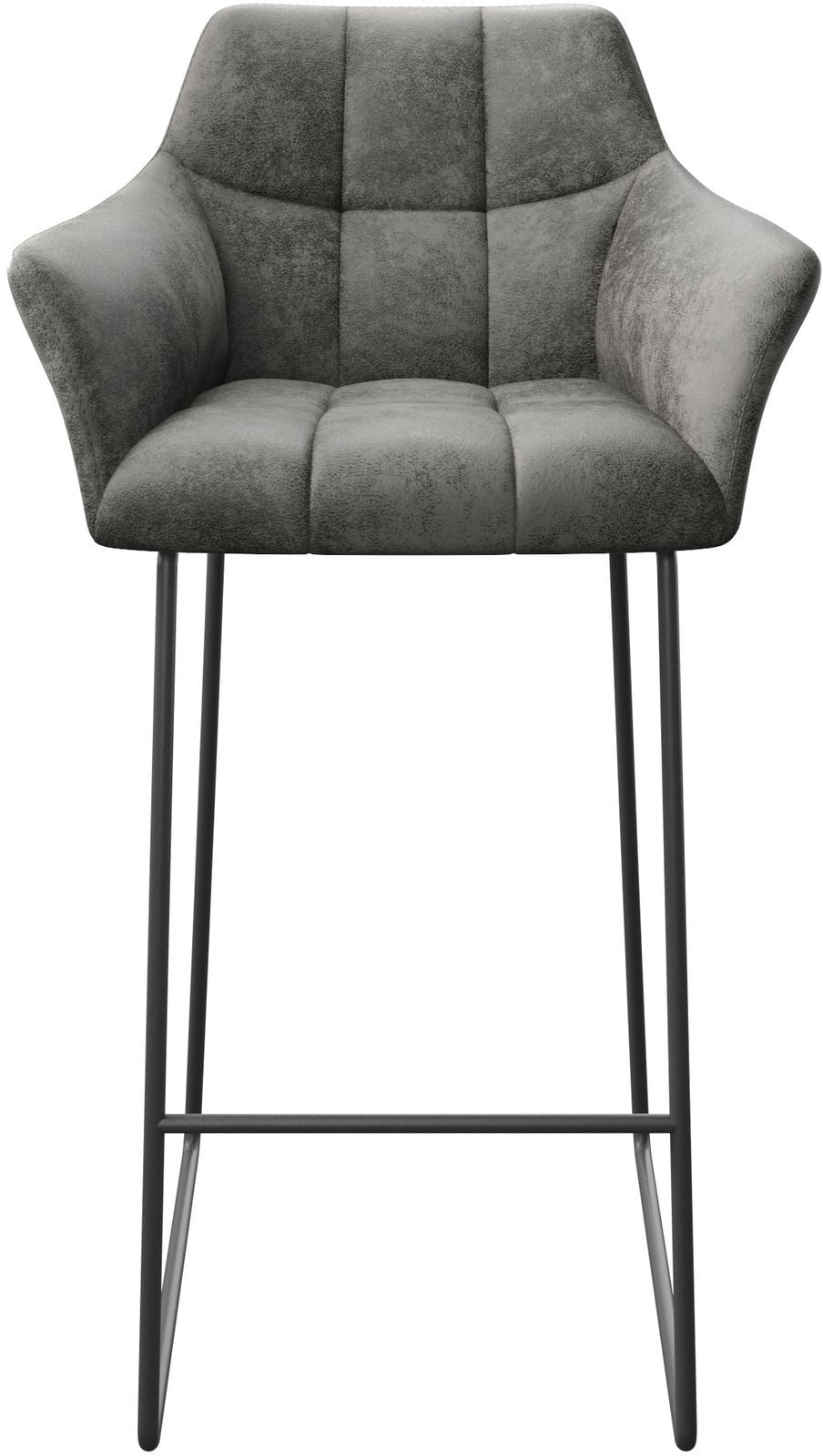 Barstoel Yulo-Flex vintage grijs slipframe metaal 3 Barstoel Yulo-Flex vintage grijs slipframe metaal 3