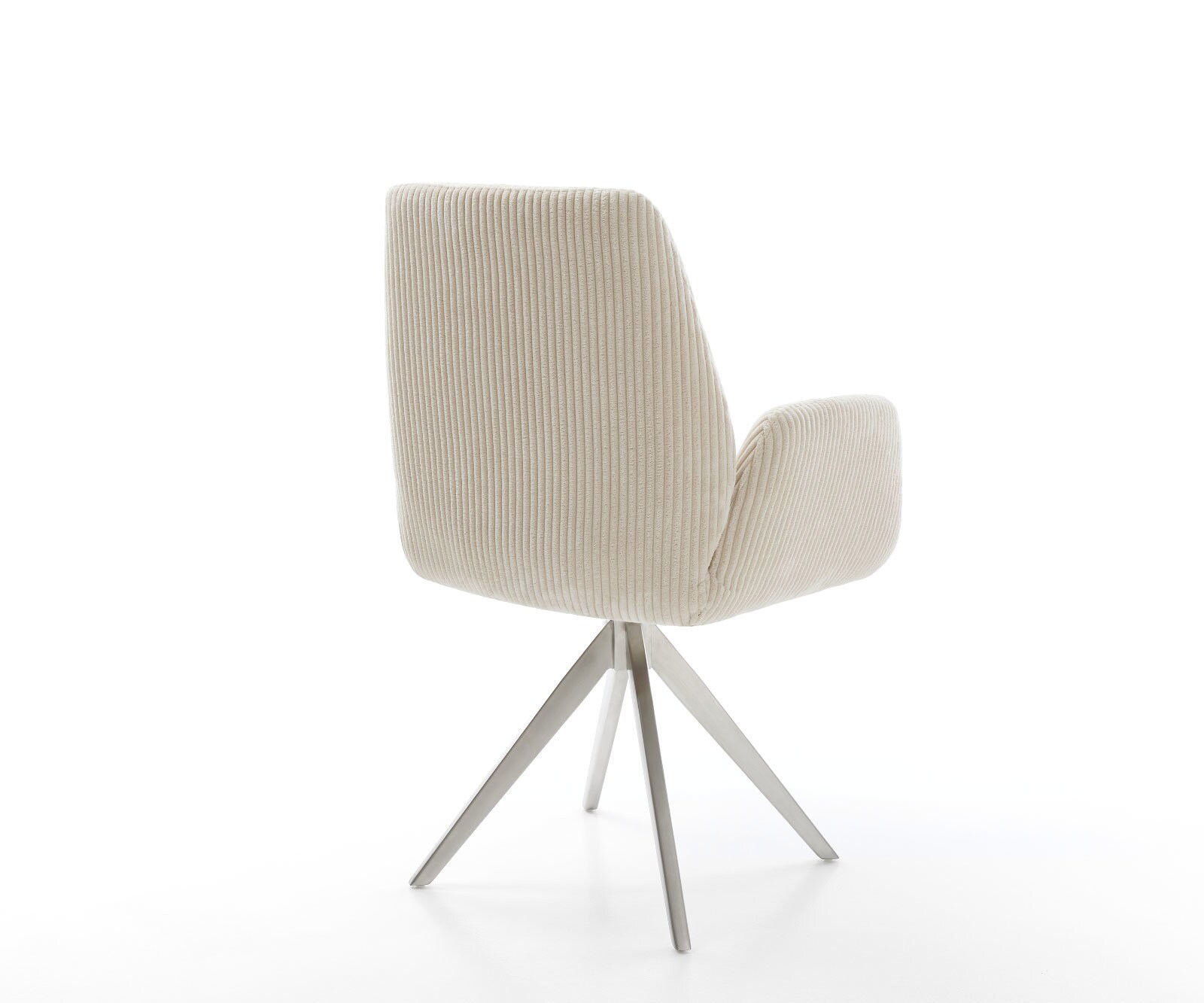 Eetkamerstoel Zoa-Flex koord beige kruisframe hoekig roestvrij staal pocketveer kern 4 Eetkamerstoel Zoa-Flex koord beige kruisframe hoekig roestvrij staal pocketveer kern 4