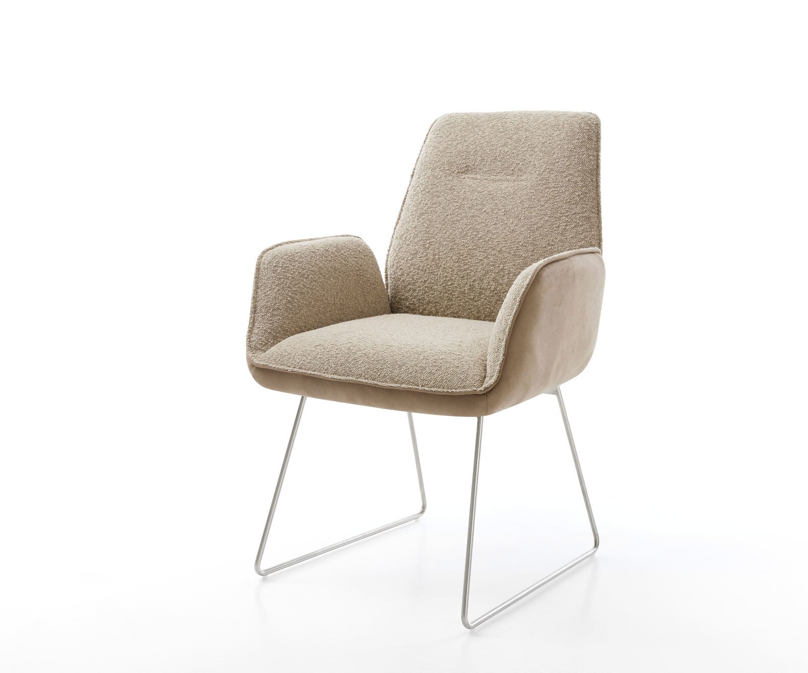 Eetkamerstoel Zoa-Flex materiaalmix mud slipframe roestvrij staal pocketveer kern