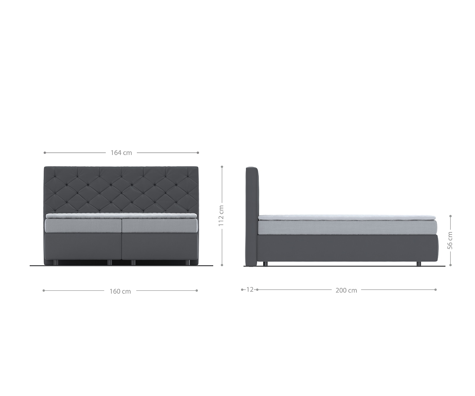 Boxspringbed Dream-Great 160x200 microvezel grijs 4 Boxspringbed Dream-Great 160x200 microvezel grijs 4
