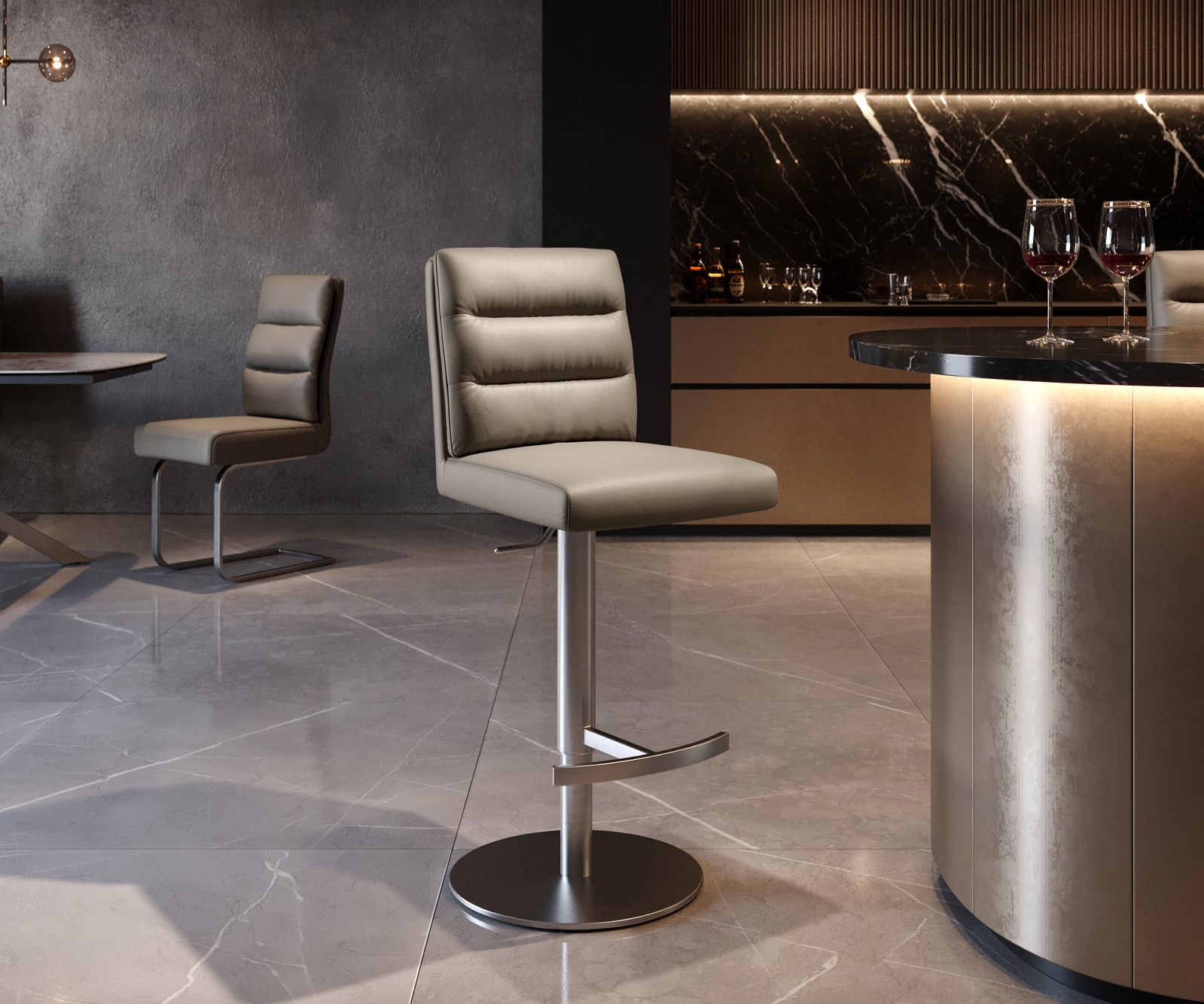 Barstoel Pela-Flex gestoffeerde stoel  Barstoel Pela-Flex gestoffeerde stoel