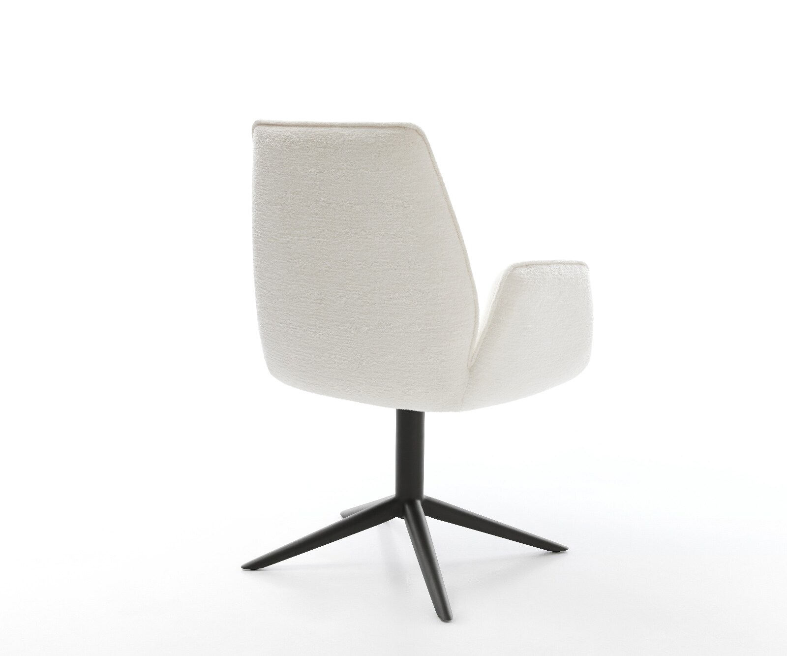 Draaistoel Zoa-Flex bouclé zacht beige kruispoot zwart 360° draaibaar rocker-functie pocketveer kern 4