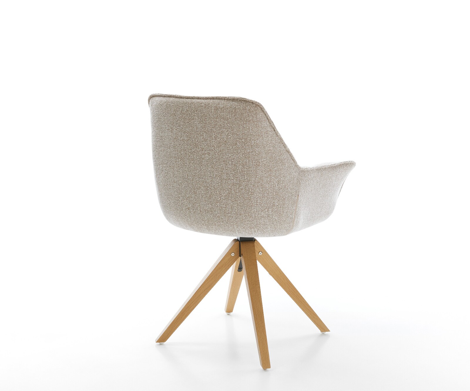 Draaistoel Kaira-Flex geweven stof beige houten frame hoekig natuur 180° draaibaar 5