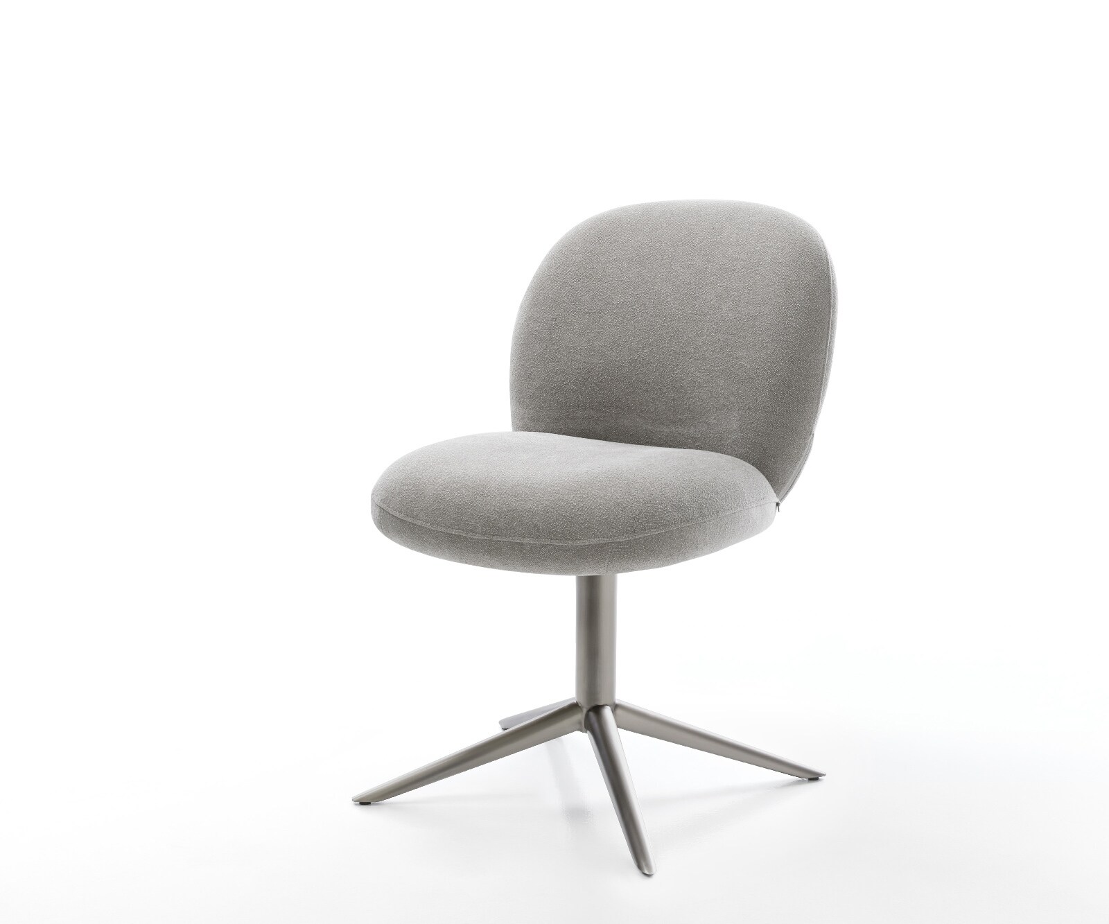 Draaistoel Nube-Flex zachte stof met structuur grijs kruispoot grafiet 360° draaibaar rocker-functie pocketveer kern 1