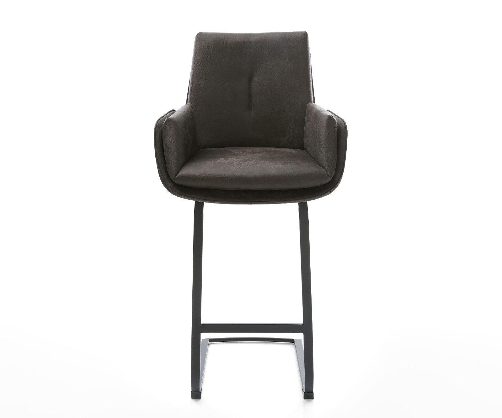 Barstoel Clea-Flex Microvezel Antraciet Vintage Vrijkantelframe plat metaal Zwart 1