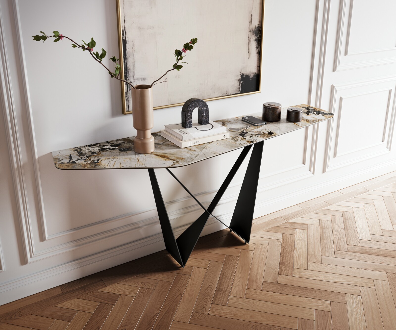 Consoletafel Edge keramiek polygonale vorm 3