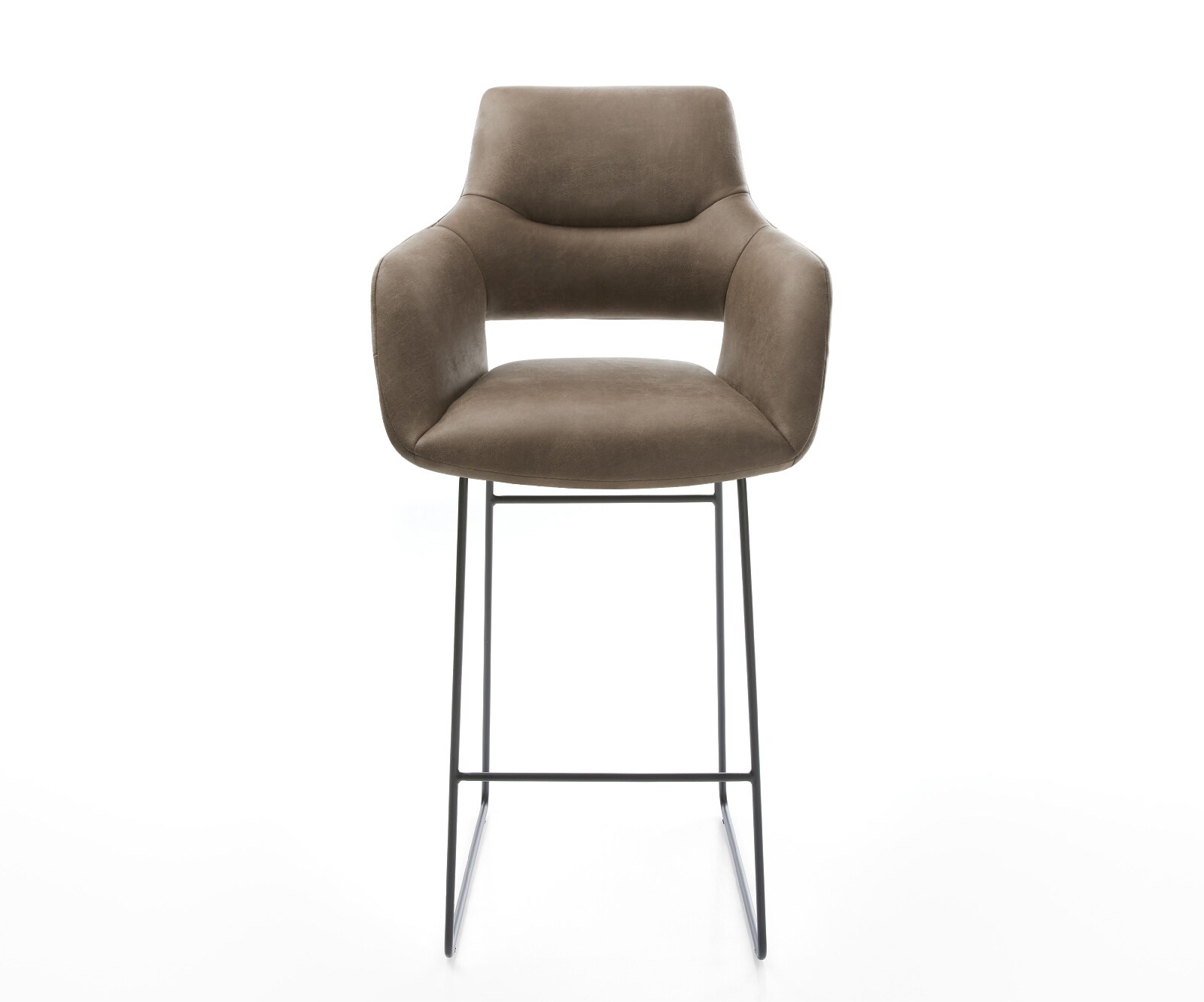 Barstoel Yago-Flex Microvezel Taupe Vintage Sledeonderstel metaal zwart Zwart Pocketvering 2