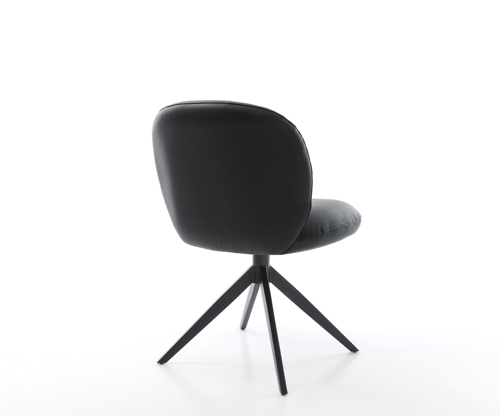 Draaistoel Nube-Flex echt leer zwart kruisframe breed zwart 360° draaibaar rocker-functie pocketveer kern 4