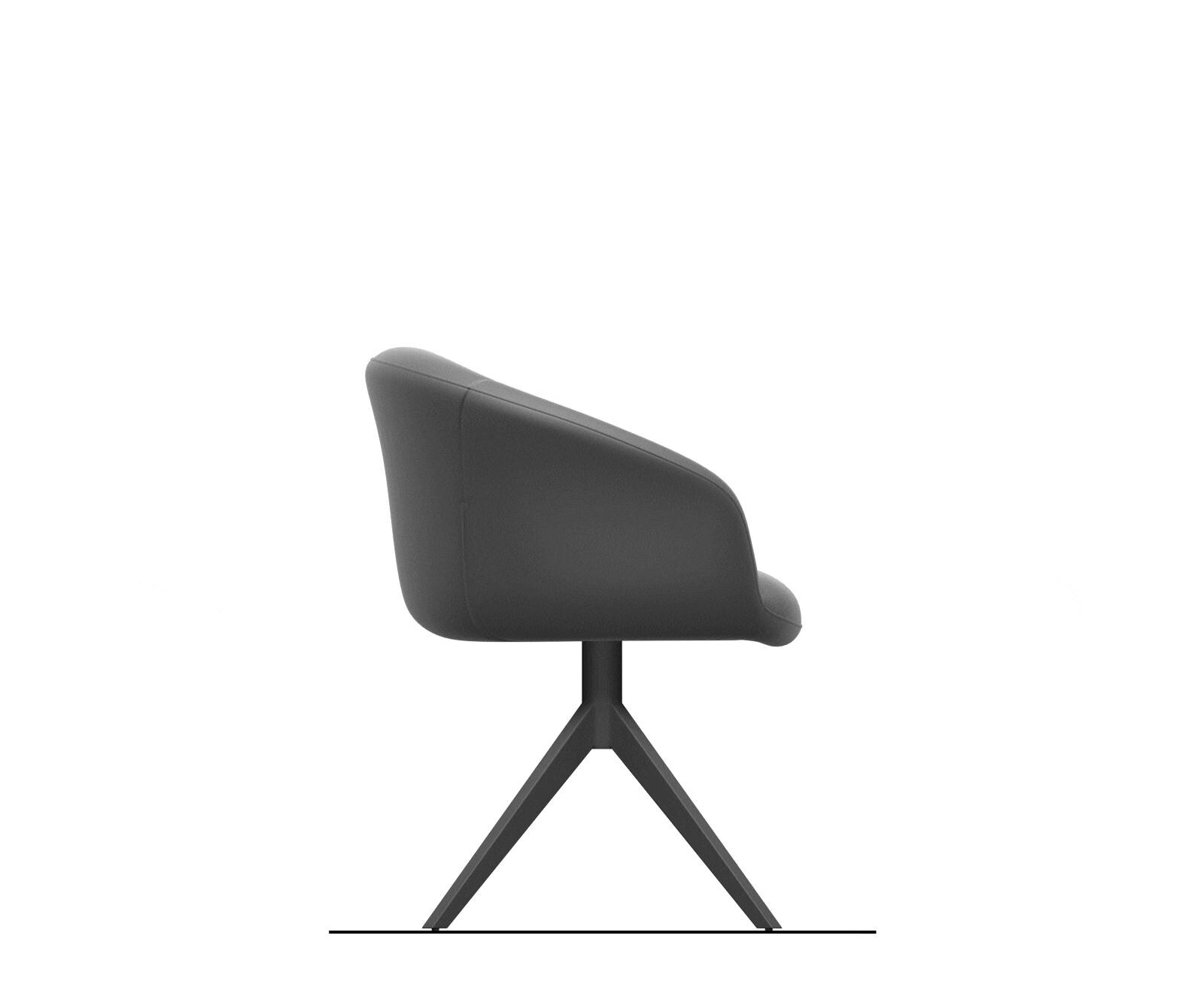 Draaistoel Vinka-Flex met armleuning chenille pastelblauw kruisframe breed roestvrij staal 360° draaibaar rocker-functie pocketveer kern 9