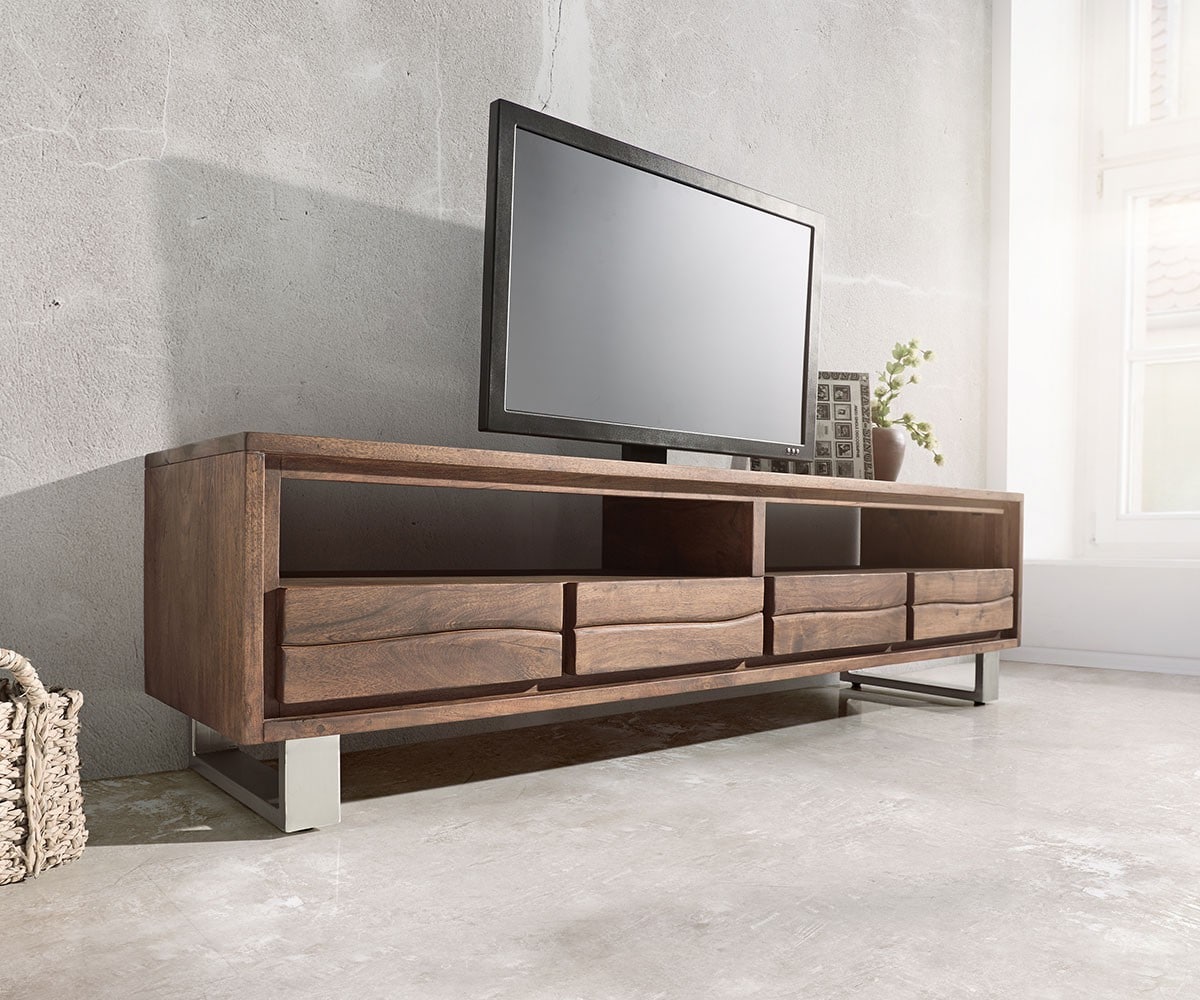 Tv-meubel Live-Edge acacia 190 cm met schuifladen boomrand 1  Tv-meubel Live-Edge acacia 190 cm met schuifladen boomrand 1