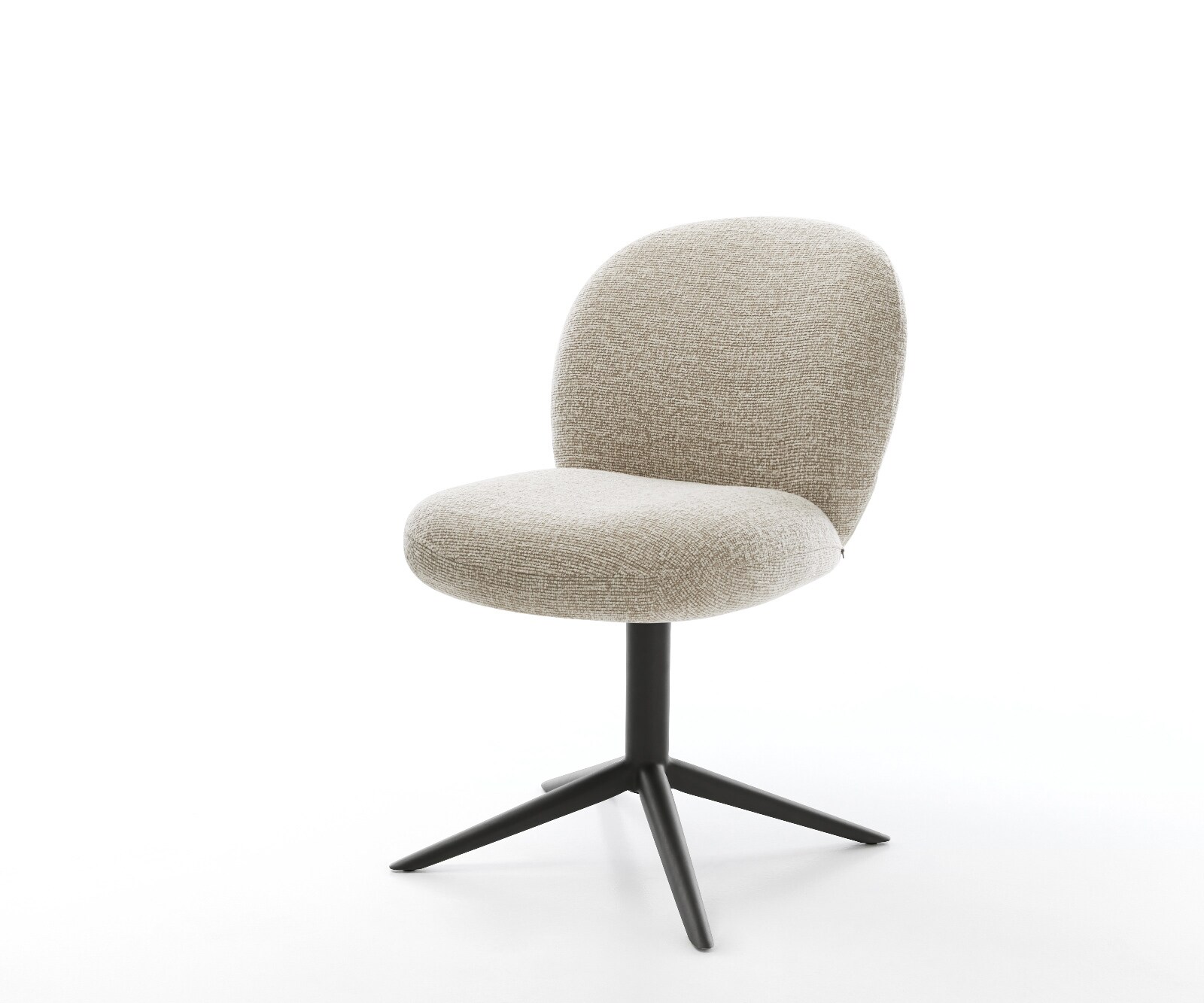 Draaistoel Nube-Flex geweven stof beige kruispoot zwart 360° draaibaar rocker-functie pocketveer kern 1