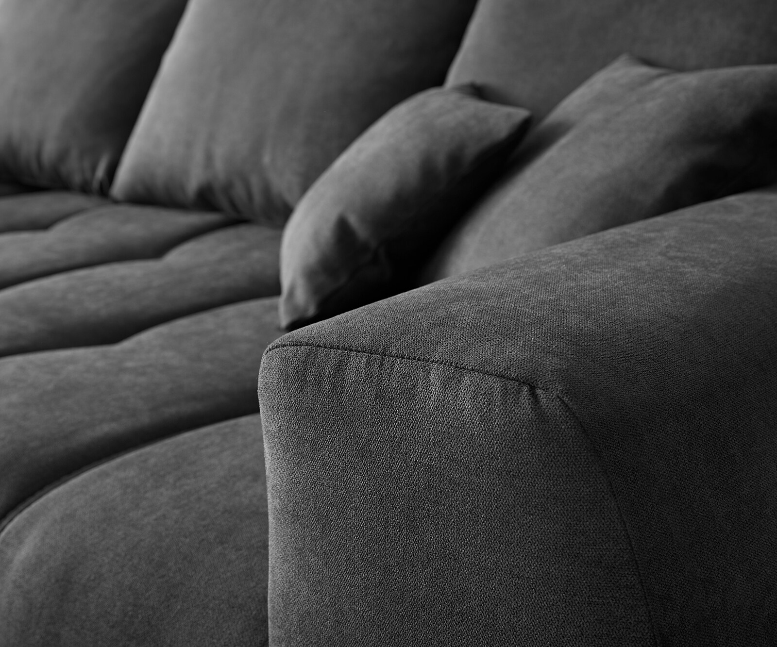 Hoekbank Josea 300x220 cm microvezel zwart Recamiere links 3