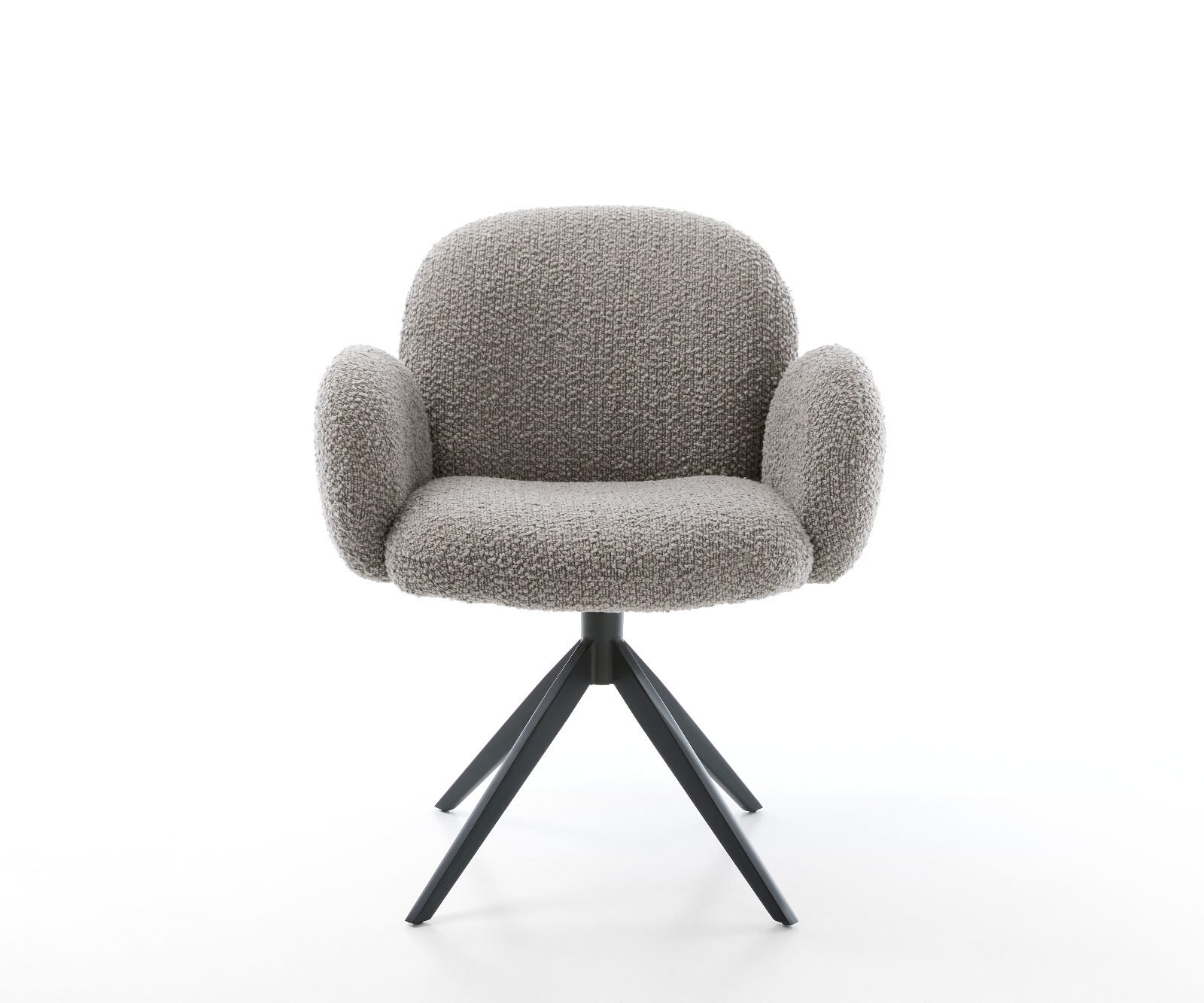 Draaistoel Nube-Flex met armleuning bouclé zilver grijs kruisframe breed zwart 360° draaibaar pocketveer kern 1 Draaistoel Nube-Flex met armleuning bouclé zilver grijs kruisframe breed zwart 360° draaibaar pocketveer kern 1