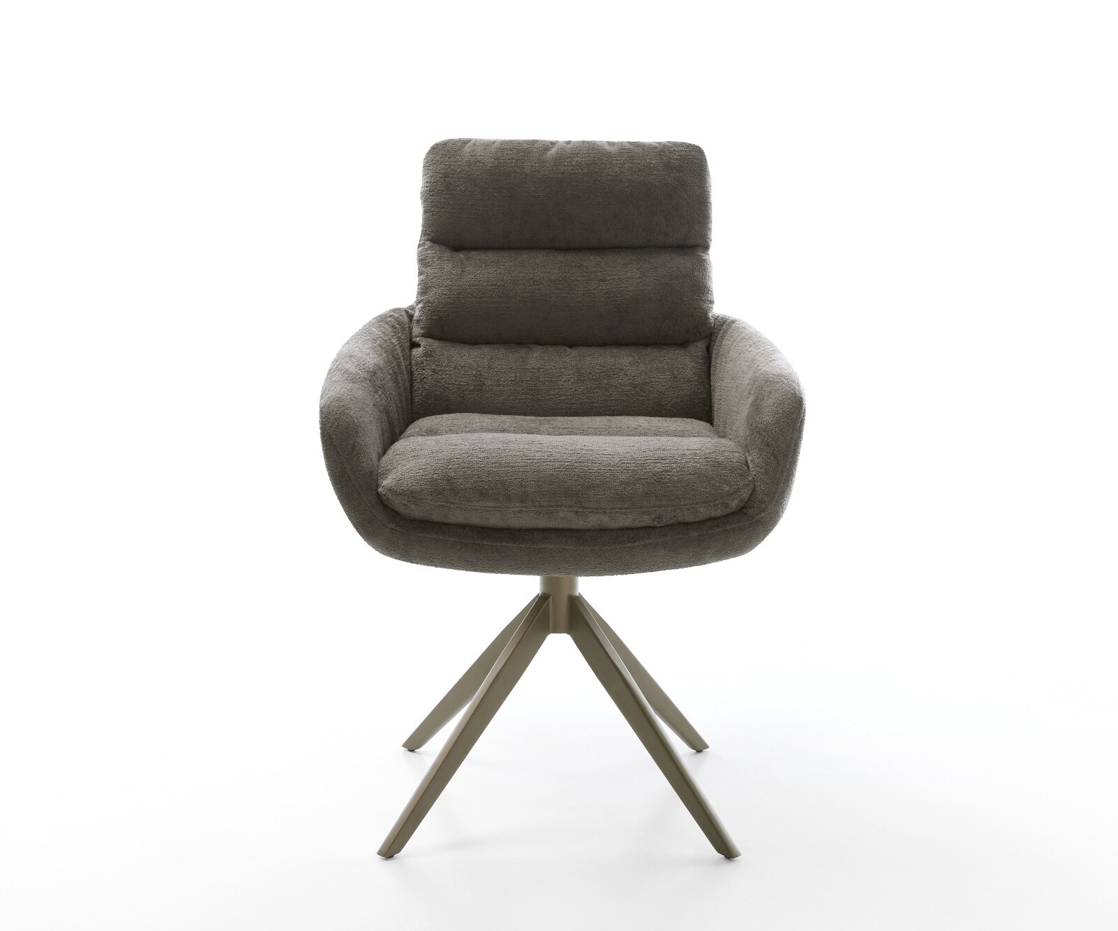 Draaistoel Abelia-Flex met armleuning bouclé zacht mud kruisframe breed afwerking met titanium 360° draaibaar rocker-functie 2