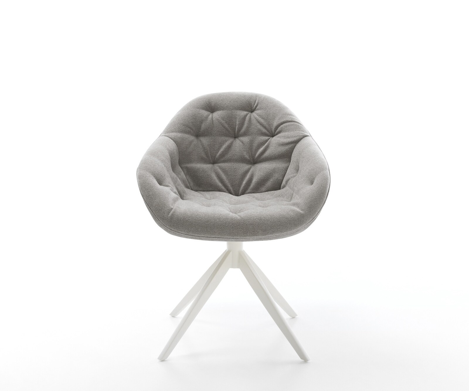 Draaistoel Gaio-Flex zachte stof met structuur grijs kruisframe breed wit 360° draaibaar rocker-functie 1