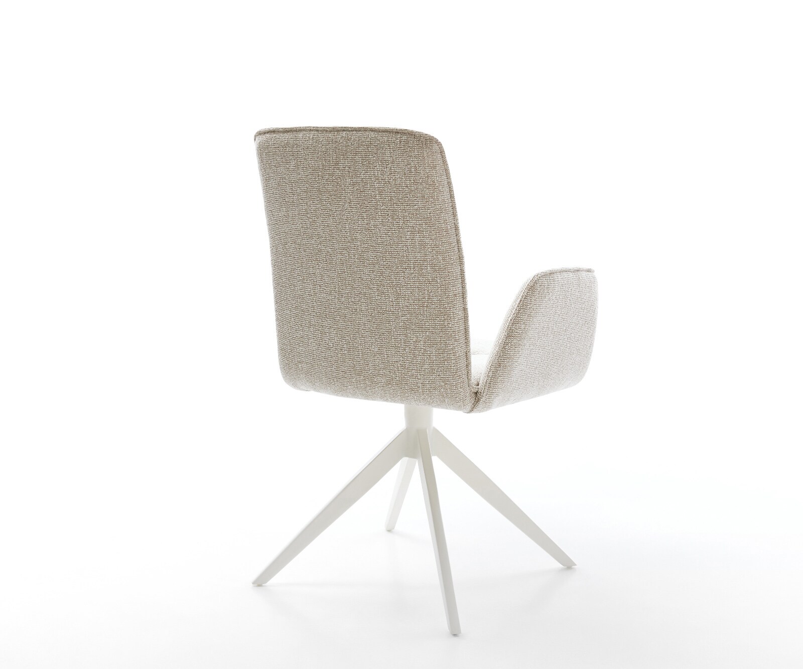 Draaistoel Vinja-Flex geweven stof beige kruisframe breed wit 360° draaibaar rocker-functie 5