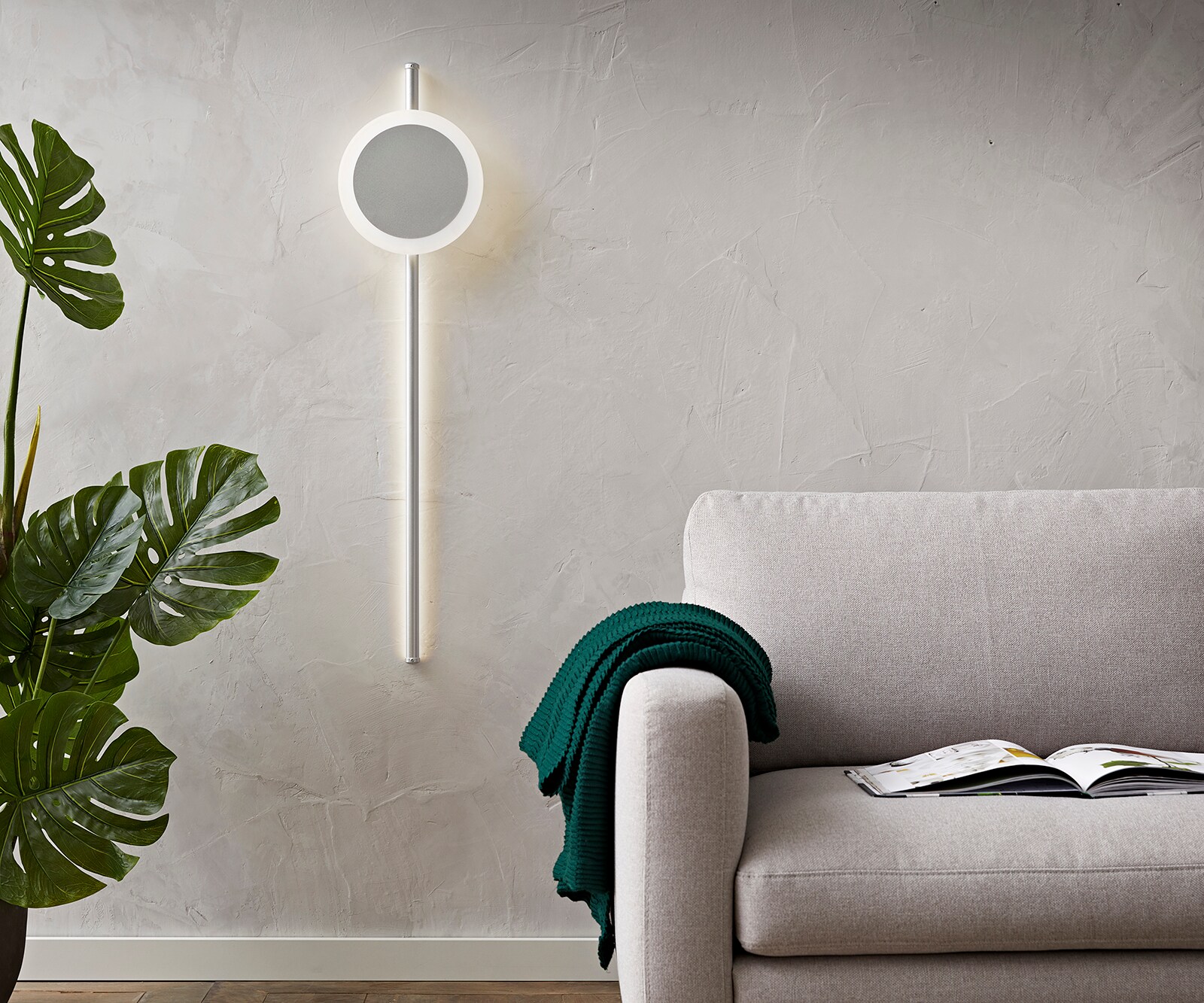 Wandlamp Indici 28W 105x30 cm zilver LED 28W
