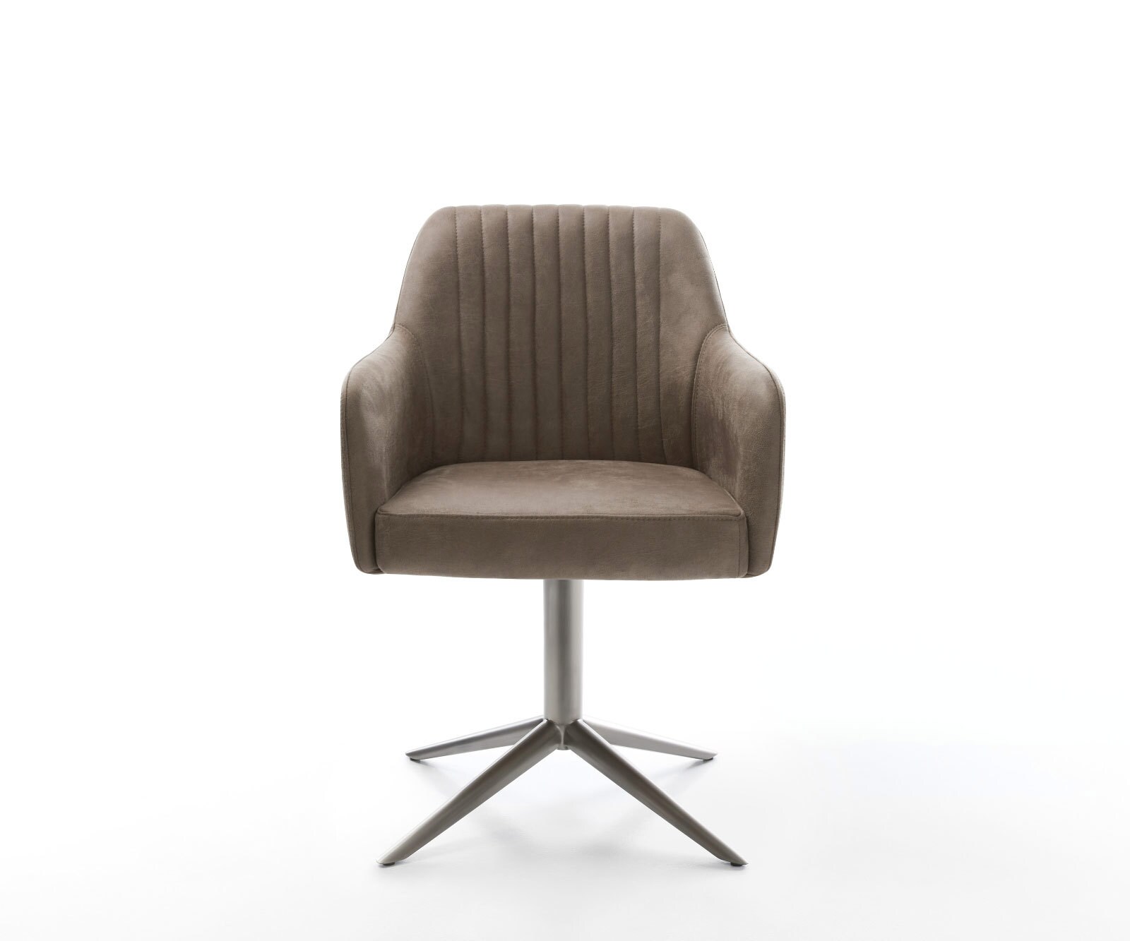Draaistoel Greg-Flex microvelours taupe vintage kruispoot grafiet 360° draaibaar rocker-functie pocketveer kern 1