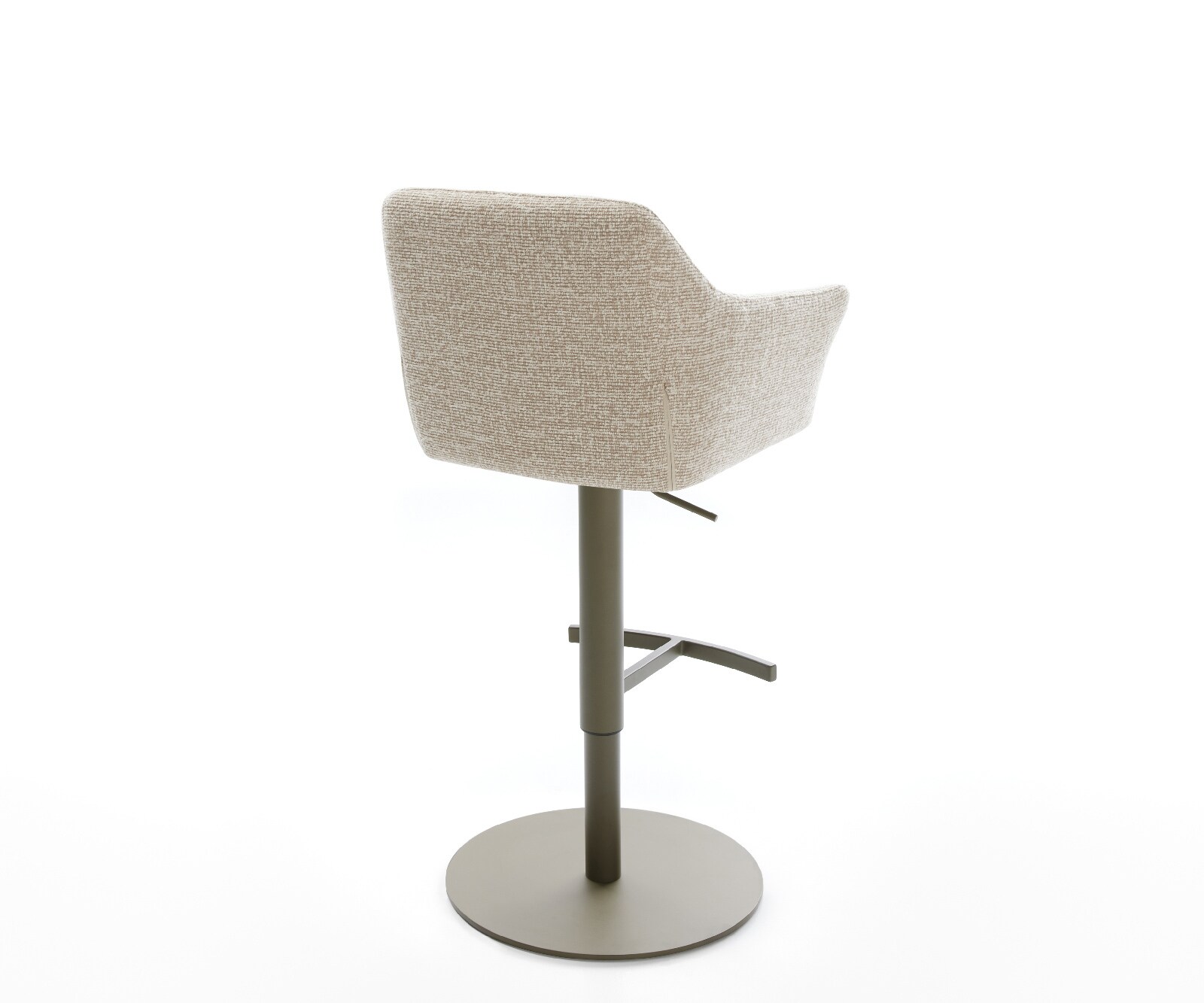 Barstoel Yulo-Flex Zachte Geweven stof Beige Draaivoet in hoogte verstelbaar Titaankleurig Titaankleurig 5