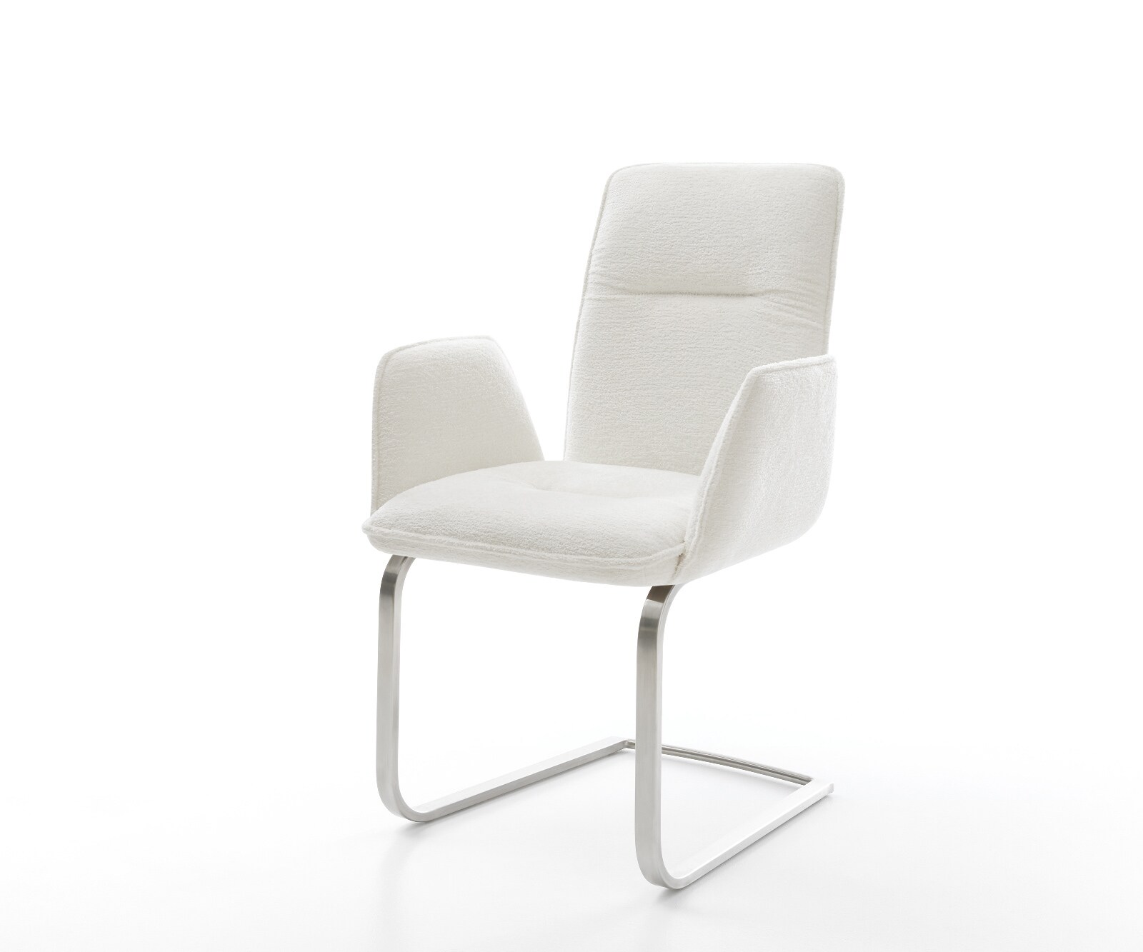 Sledemodel Vinja-Flex bouclé zacht beige sledemodel vlak roestvrij staal 1