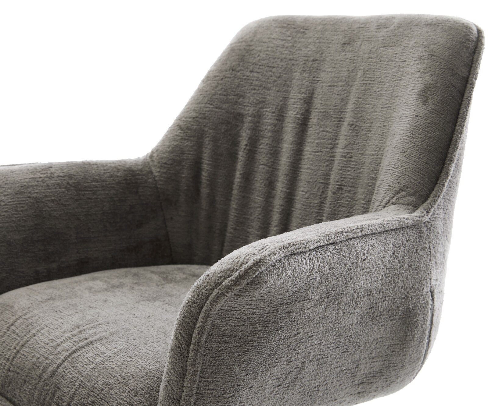 Draaistoel Keila-Flex met armleuning bouclé zacht mud kruisframe breed grafiet 360° draaibaar rocker-functie 4