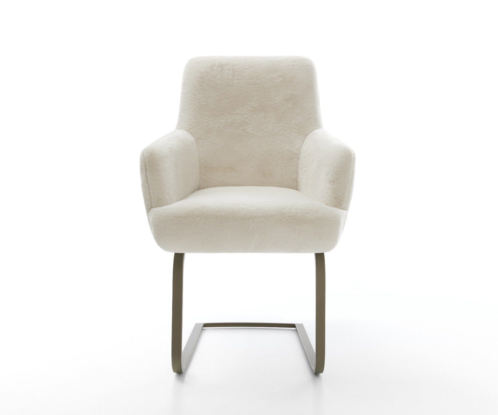 Sledemodel Heira-Flex met armleuning pluchen crème-wit sledemodel vlak afwerking met titanium pocketveer kern 2