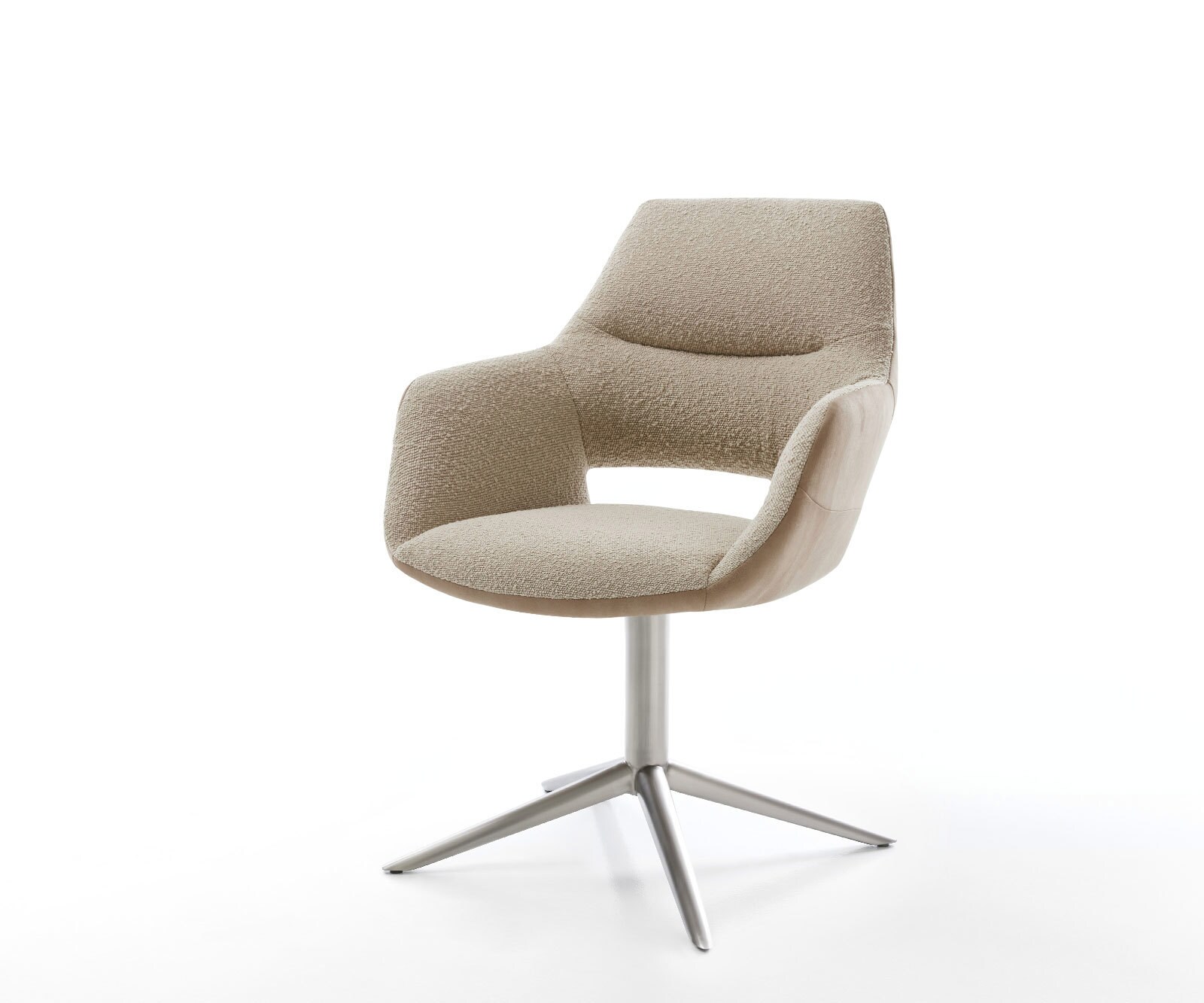 Draaistoel Yago-Flex met armleuning materiaalmix mud kruispoot roestvrij staal 360° draaibaar rocker-functie pocketveer kern 1