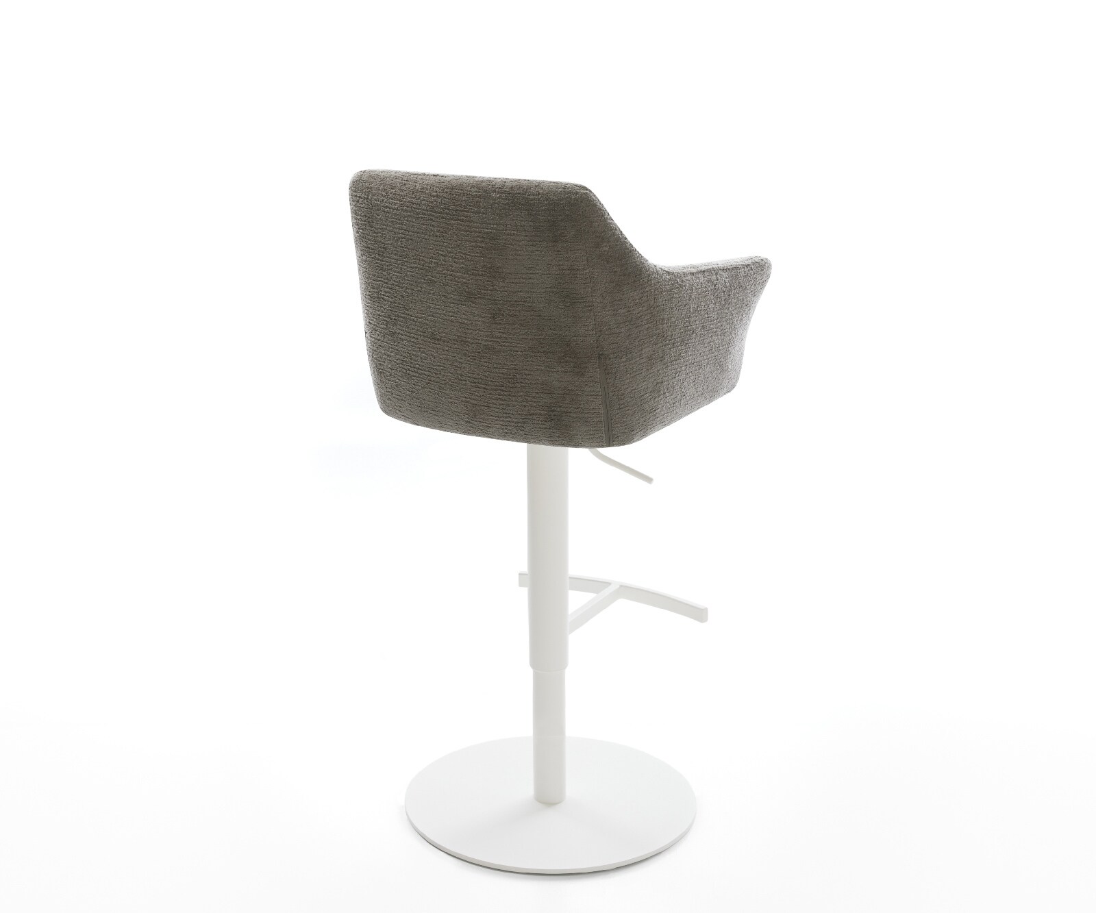 Barstoel Yulo-Flex Bouclé zacht Mud Draaivoet in hoogte verstelbaar wit Wit 5