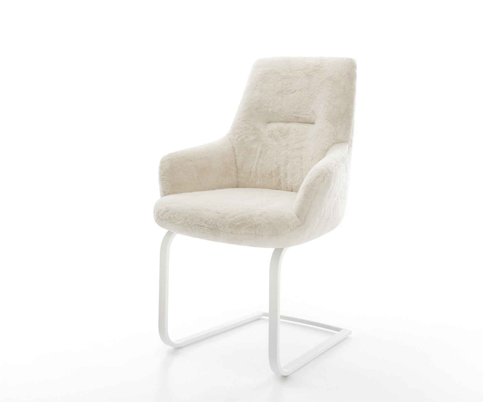 Sledemodel Zelia-Flex met armleuning pluchen crème-wit sledemodel vlak wit pocketveer kern