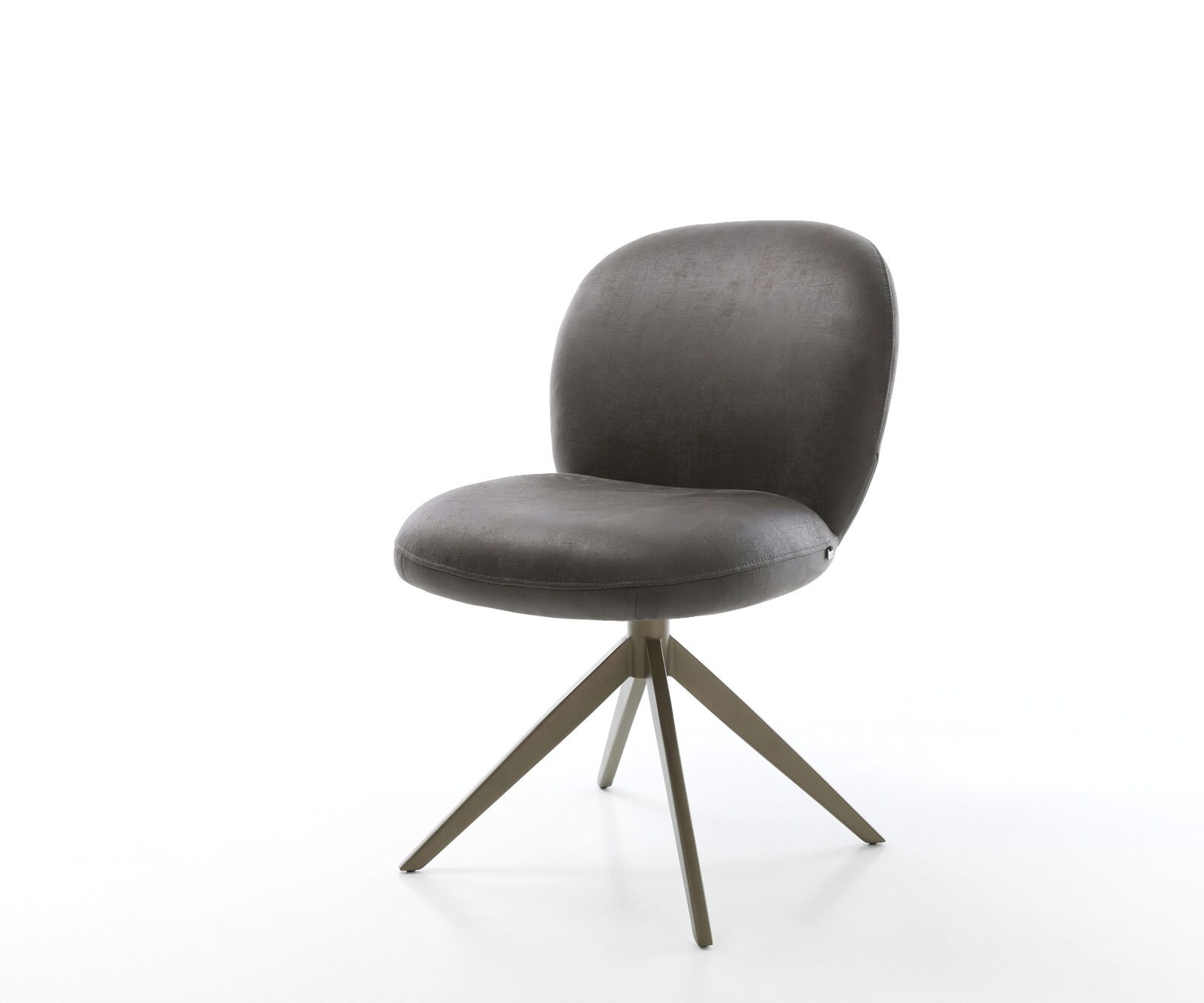 Draaistoel Nube-Flex microvelours antraciet vintage kruisframe breed afwerking met titanium 360° draaibaar rocker-functie pocketveer kern