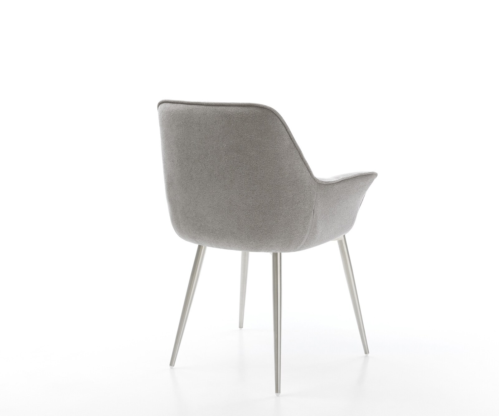 Eetkamerstoel Kaira-Flex zachte stof met structuur grijs 4-poot conisch roestvrij staal 5