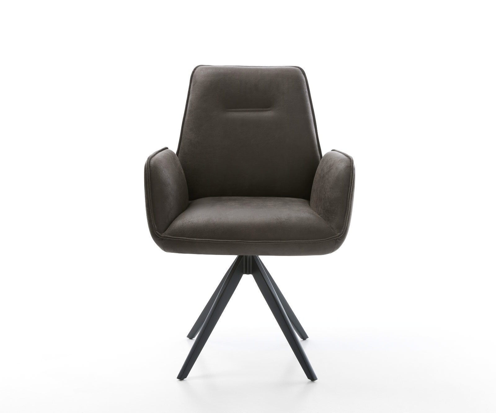 Eetkamerstoel Zoa-Flex microvelours antraciet vintage kruisframe hoekig zwart pocketveer kern 2