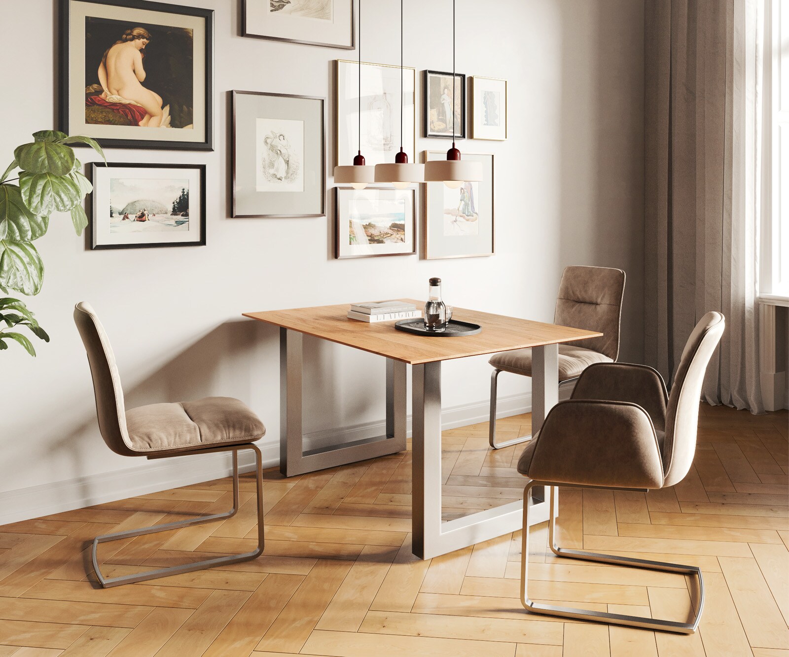 Eettafel Edge 140x90 acacia natuur roestvrijstaal breed Zwitserse rand 5 Eettafel Edge 140x90 acacia natuur roestvrijstaal breed Zwitserse rand 5