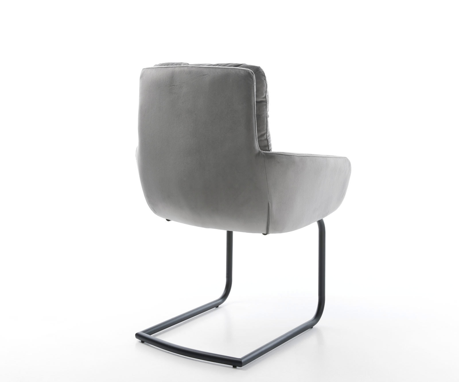 Sledemodel Abelia-Flex met armleuning fluweel grijs sledemodel rond zwart 4 Sledemodel Abelia-Flex met armleuning fluweel grijs sledemodel rond zwart 4