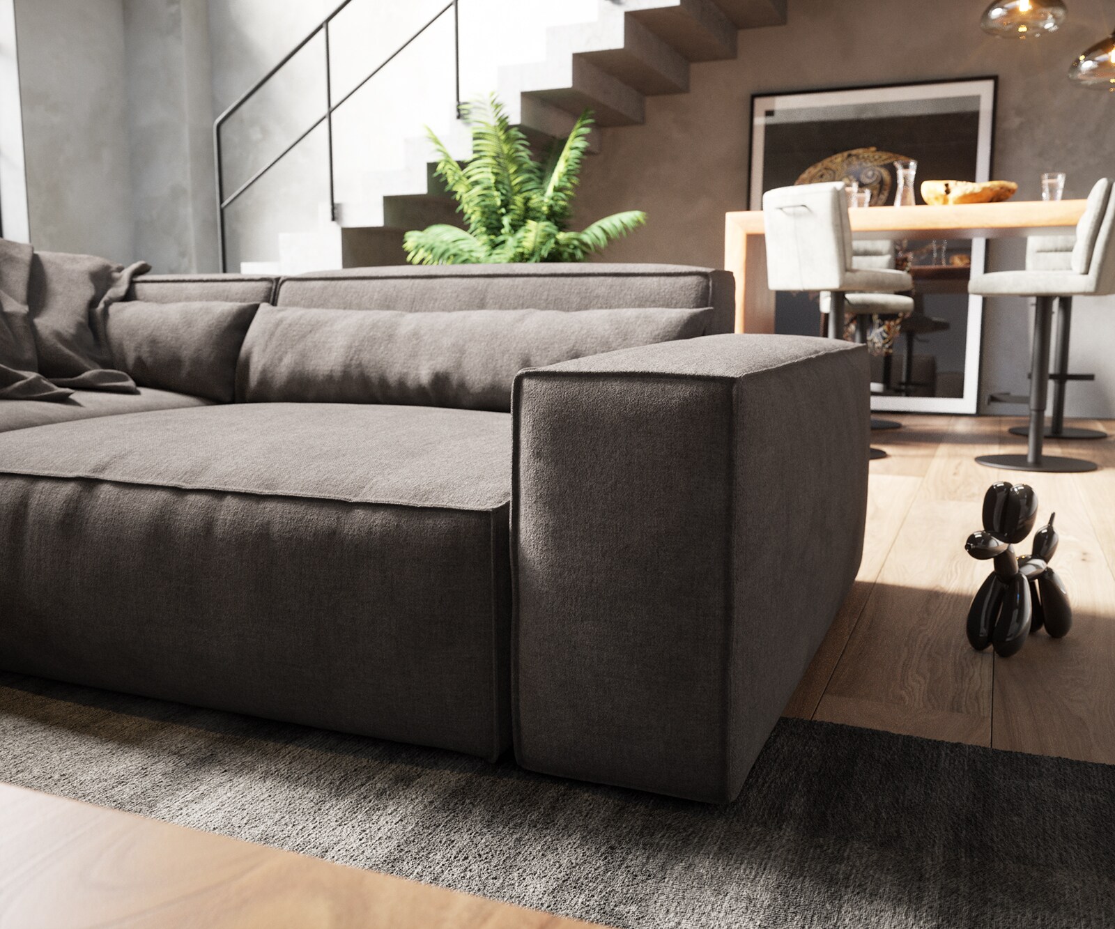 Woonkamerlandschap Sirpio XL 360x260 cm microvezel kaki bruin recamiere variabele 5