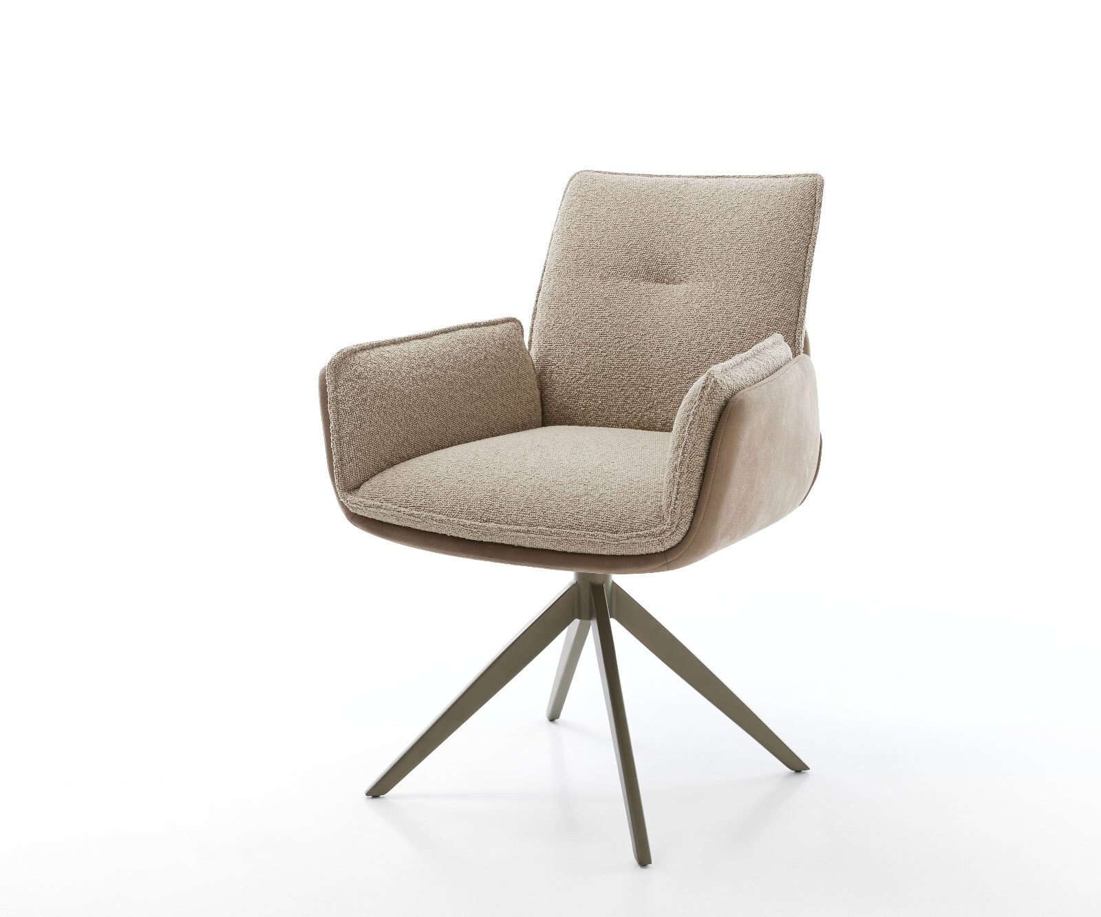 Draaistoel Nela-Flex materiaalmix mud kruisframe breed afwerking met titanium 360° draaibaar